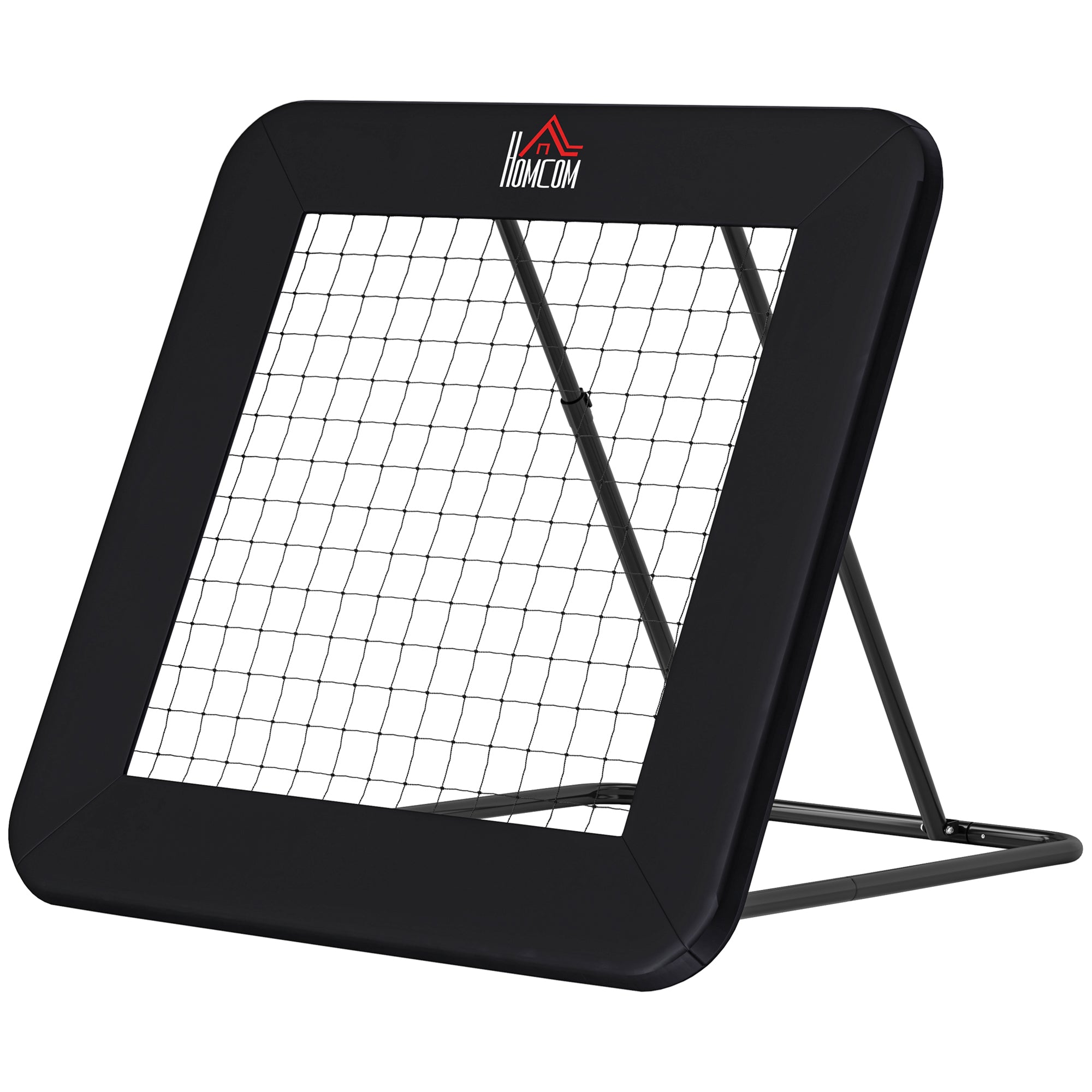 Soccer Rebounder, Rebound Wall with Edge Protection Pegs, Adjustable in 5 Steps, Portable Rebound, Soccer Goal for Teens, Rebound Wall for Handball Training 128x118x120cm, Black