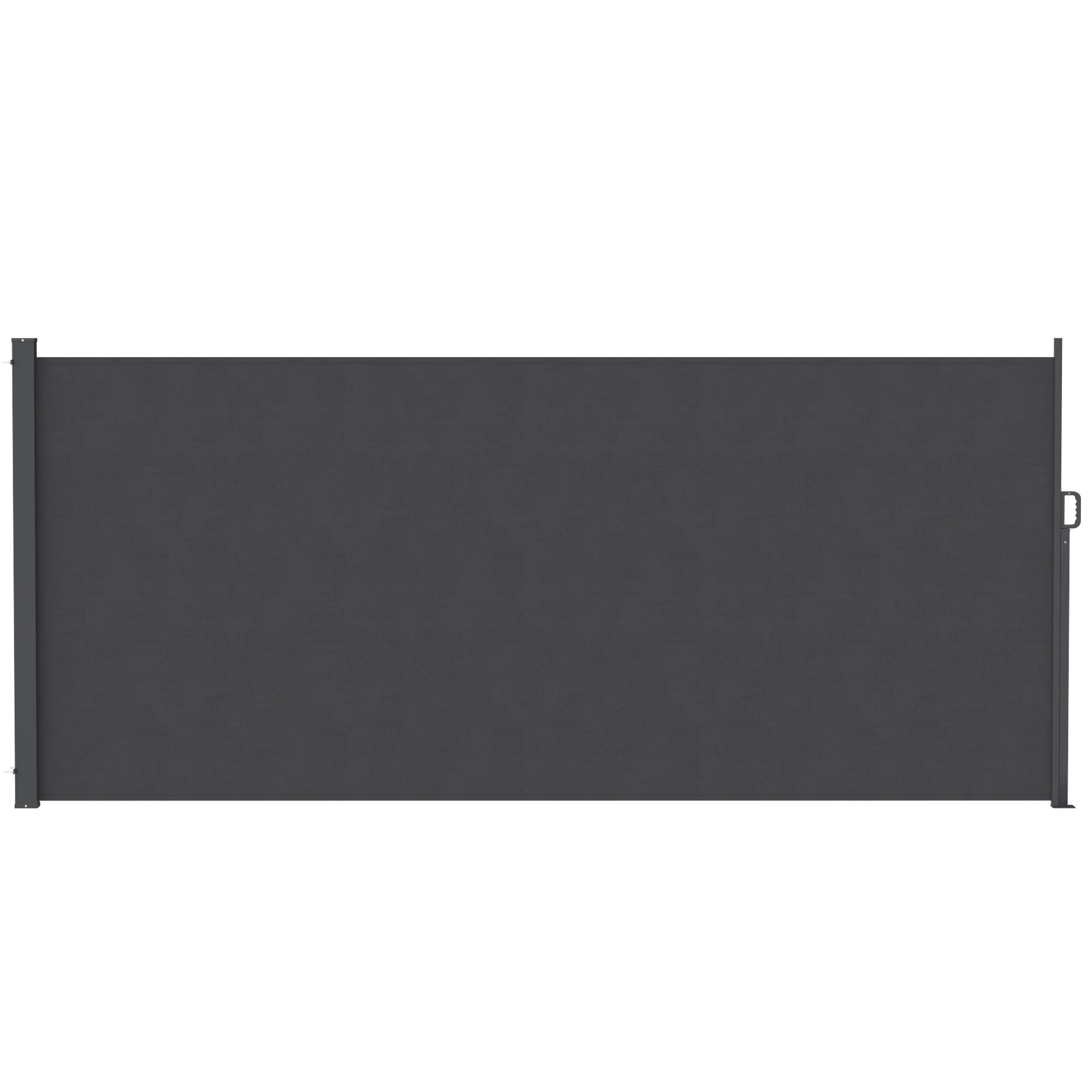 Retractable Opaque Side Awning — Privacy Screen, UPF 50+ Water-Resistant Windbreak, 420 x 185 cm (13'9" x 6'1") — Dark Gray
