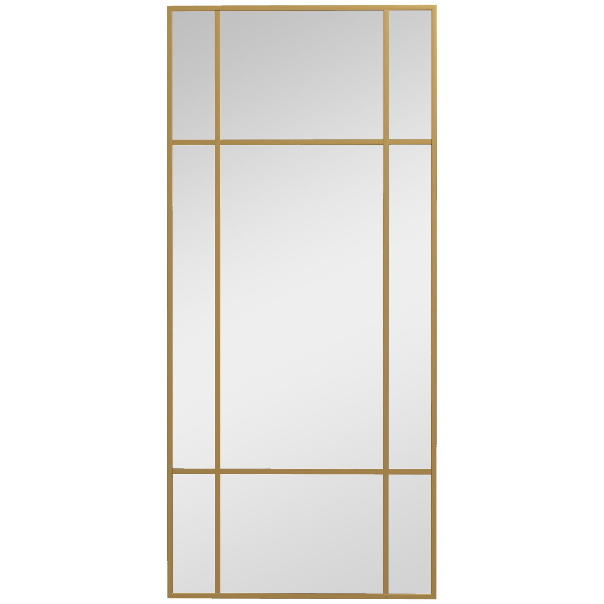Wall Mirror 110 x 50 cm Decorative Mirror with Metal Frame, Rectangular Mirror for Bedroom, Bathroom Gold