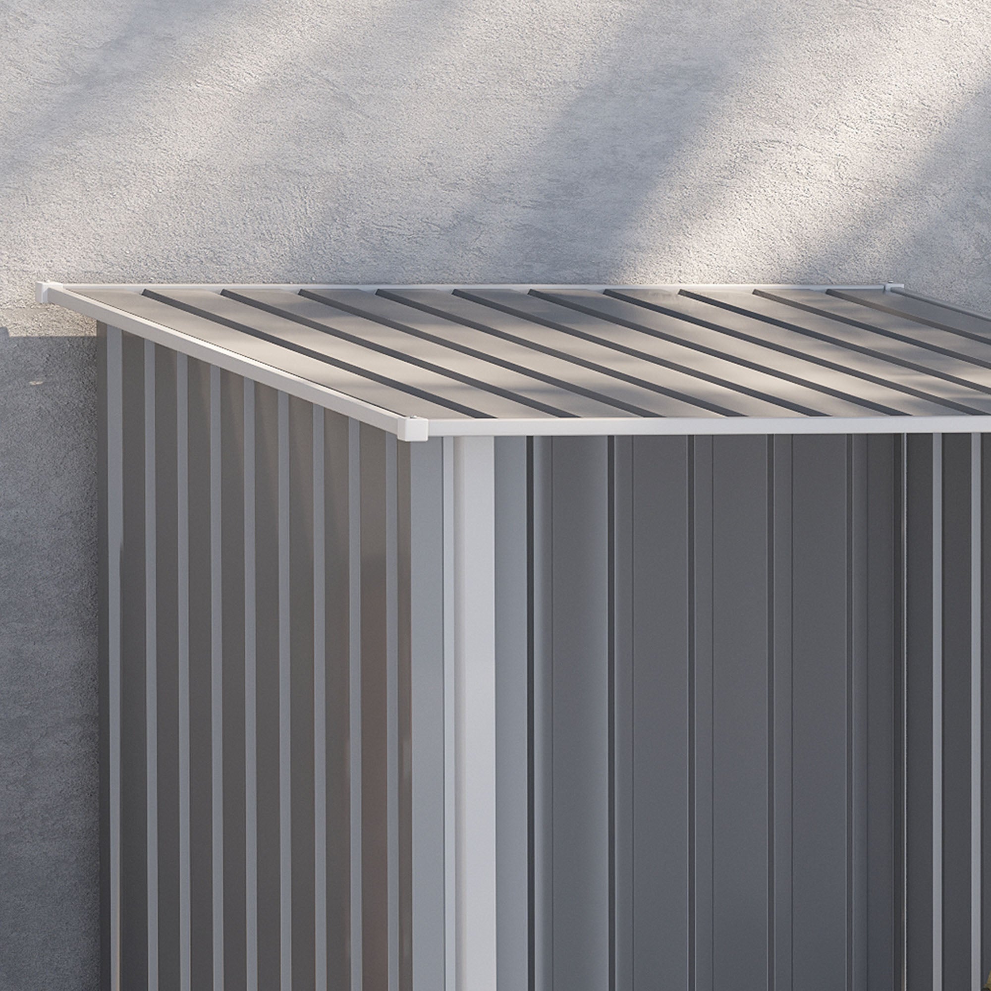 Metal Tool Shed 1.6m³ 100x103x160cm Garden Shed with Pent Roof Lockable Door Weatherproof Outdoor Storage Cabinet for Garden Yard, Gray