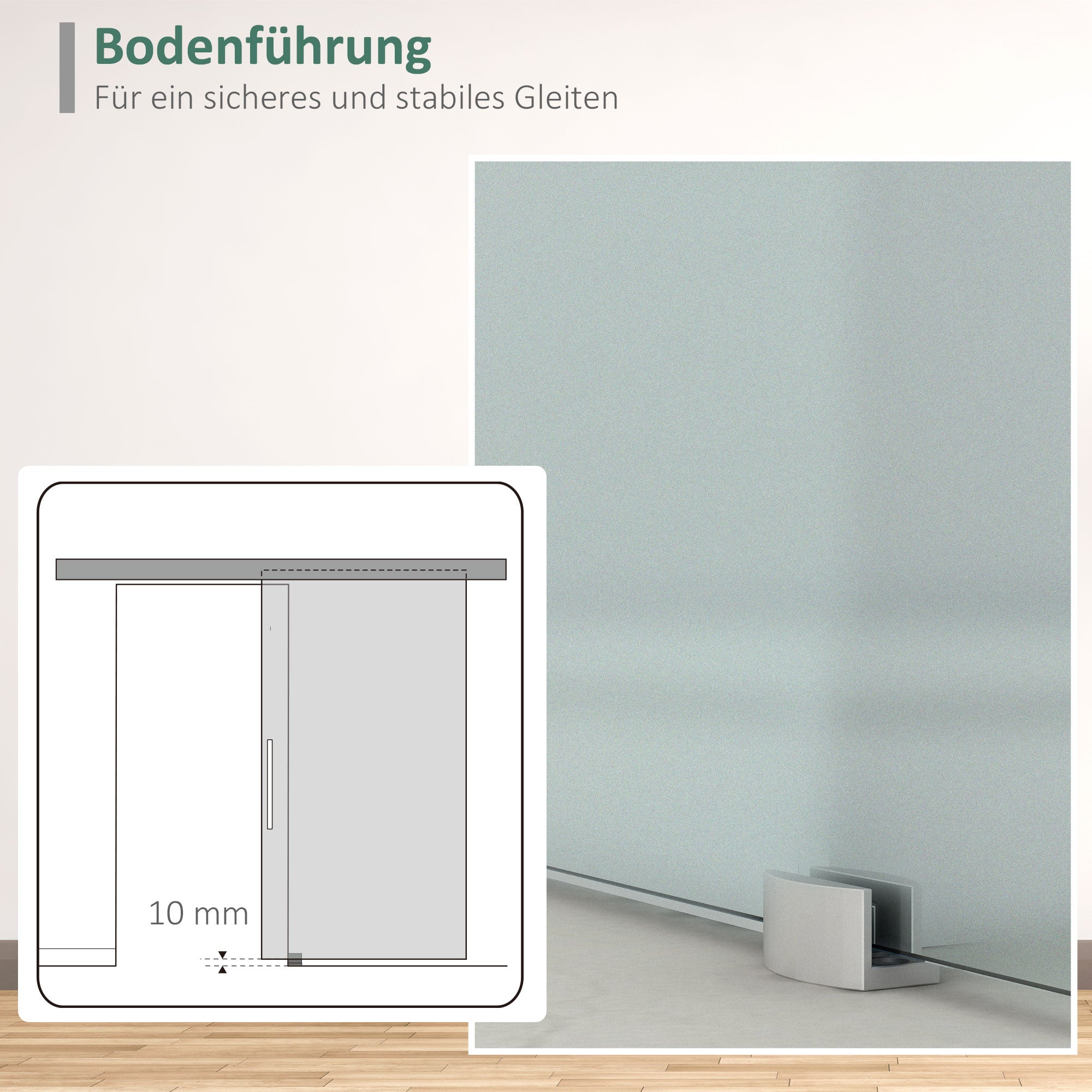 Glass Sliding Door with Handle Bar, One-Sided Satinized, 102.5 x 205 cm