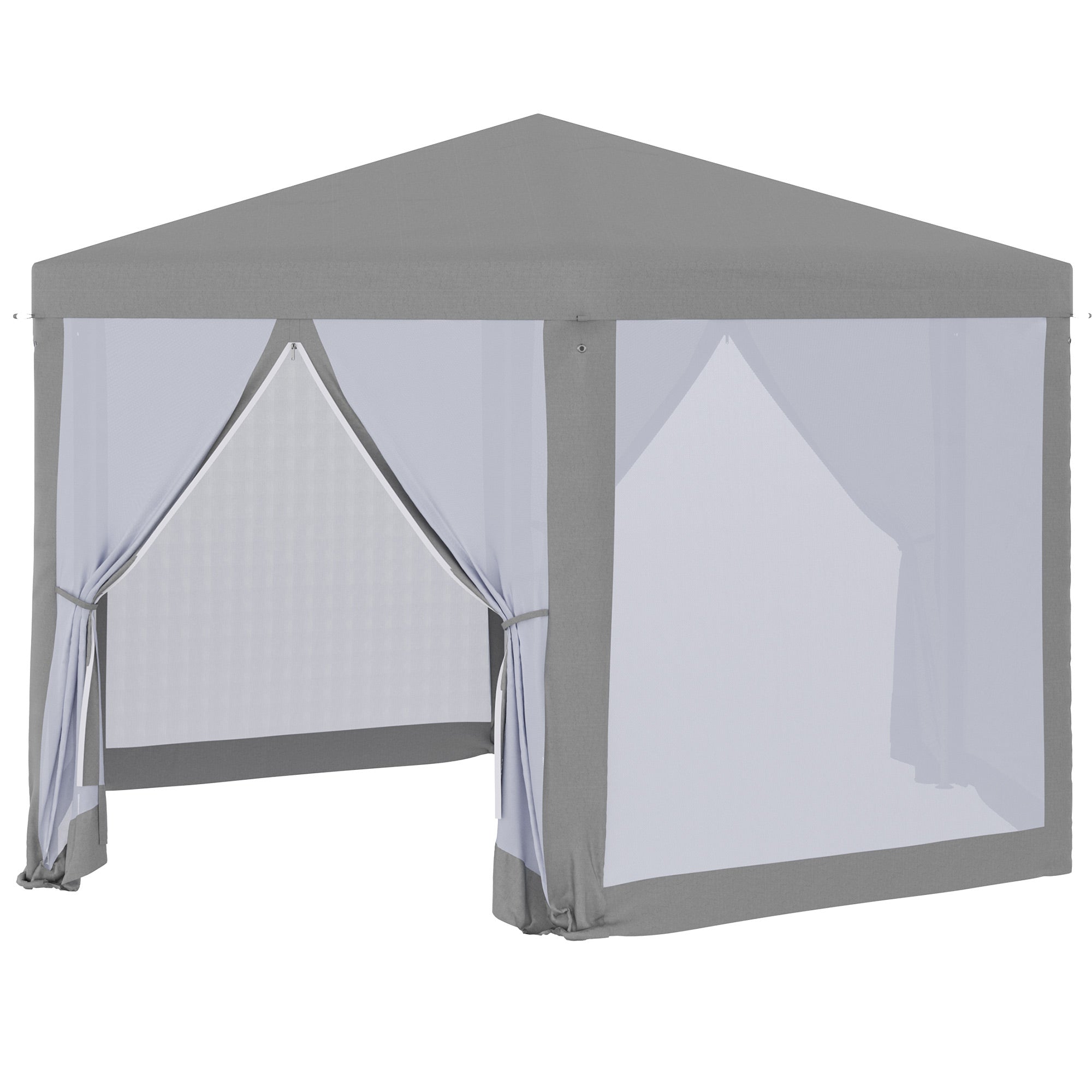 Hexagonal Cozy Style Metal Polyester Gray Barnum Reception Tent Gazebo