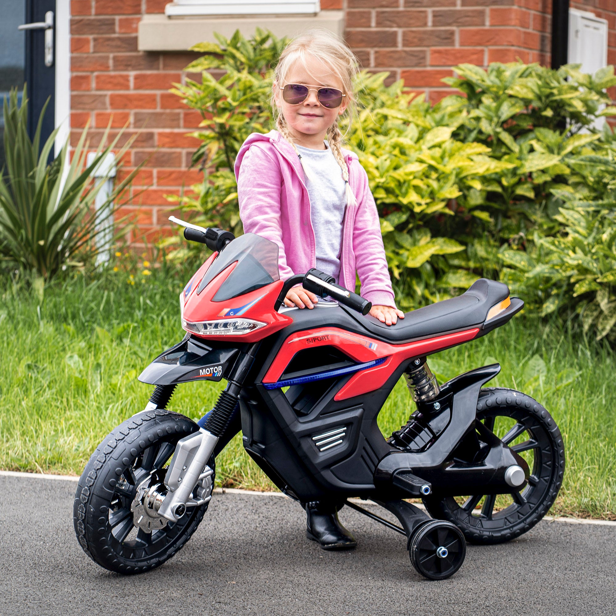 Kids Electric Motorcycle Toy Bike +3 Years 6V Battery with Lights and Music 105x52.3x62.3cm Red