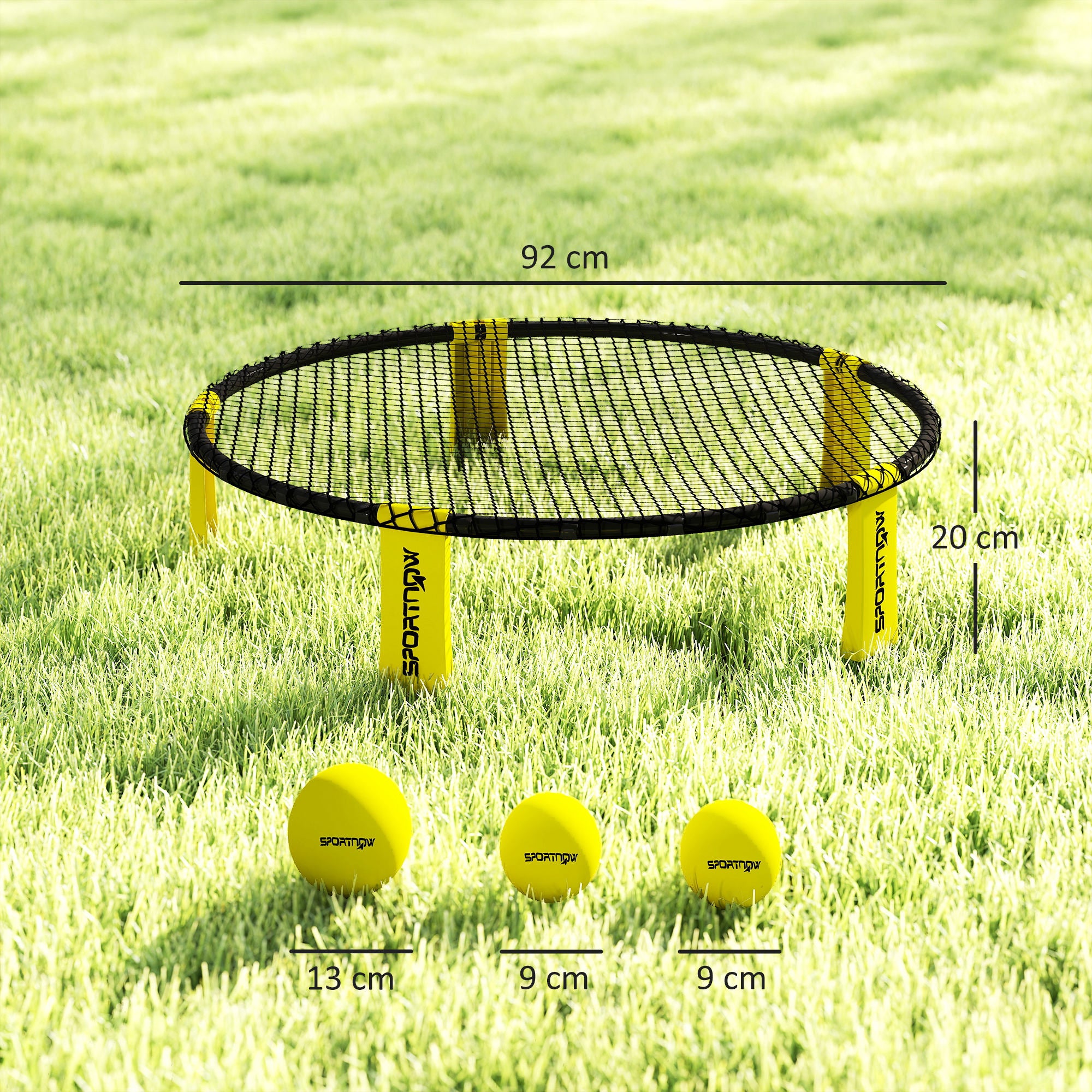 SPORTNOW Roundnet Set Game Set with Game Net 3 Balls Carry Bag Ball Pump Spikeball Set for Garden Beach Park Indoors