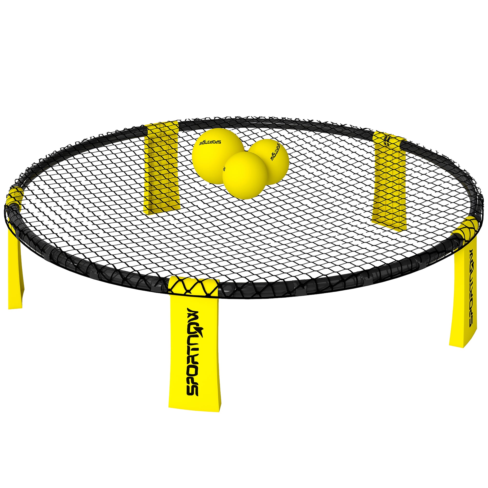 SPORTNOW Roundnet Set Game Set with Game Net 3 Balls Carry Bag Ball Pump Spikeball Set for Garden Beach Park Indoors