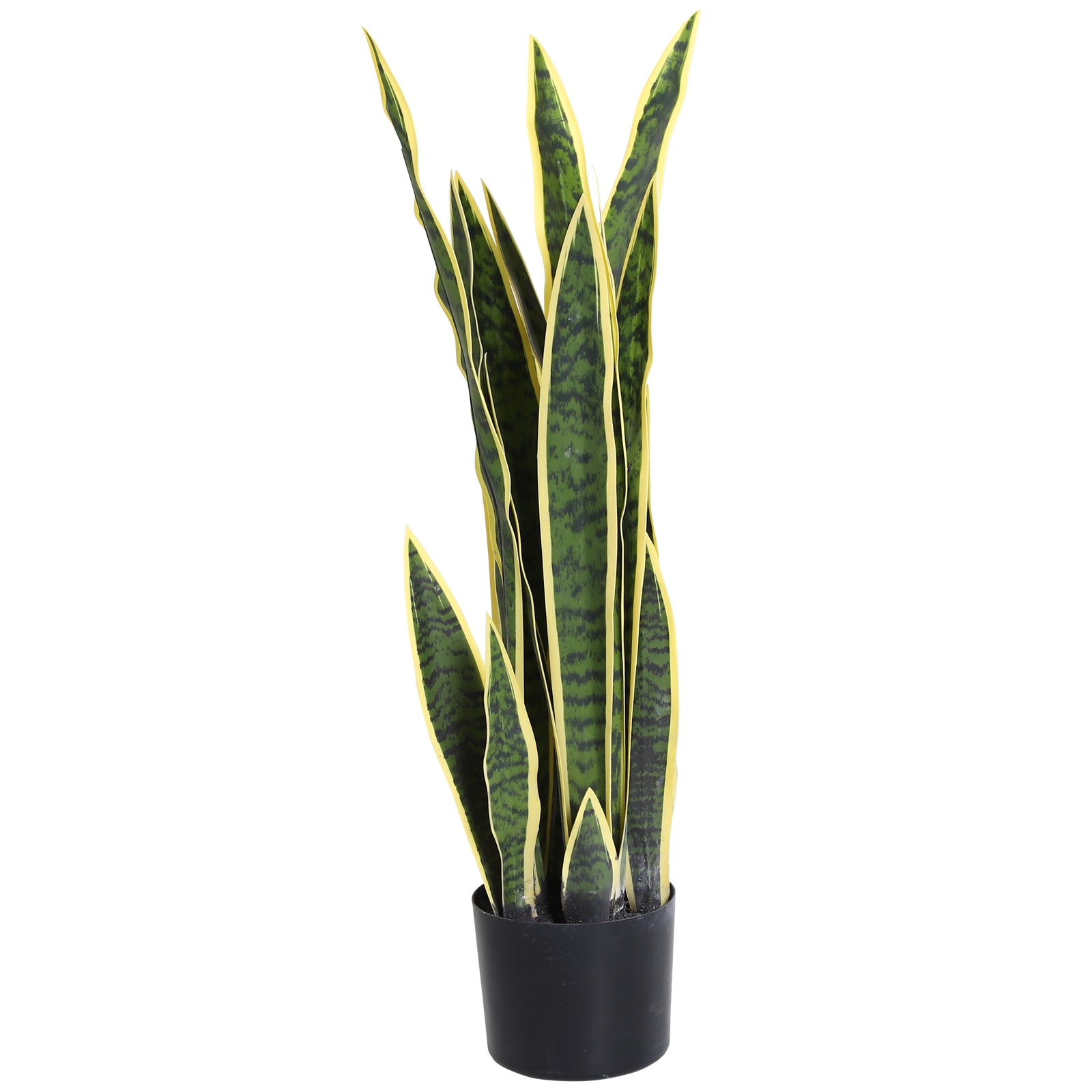 Artificial Sansevieria in Pot, Indoor and Outdoor Plant with 21 Leaves (Ø15cm x 77cm)