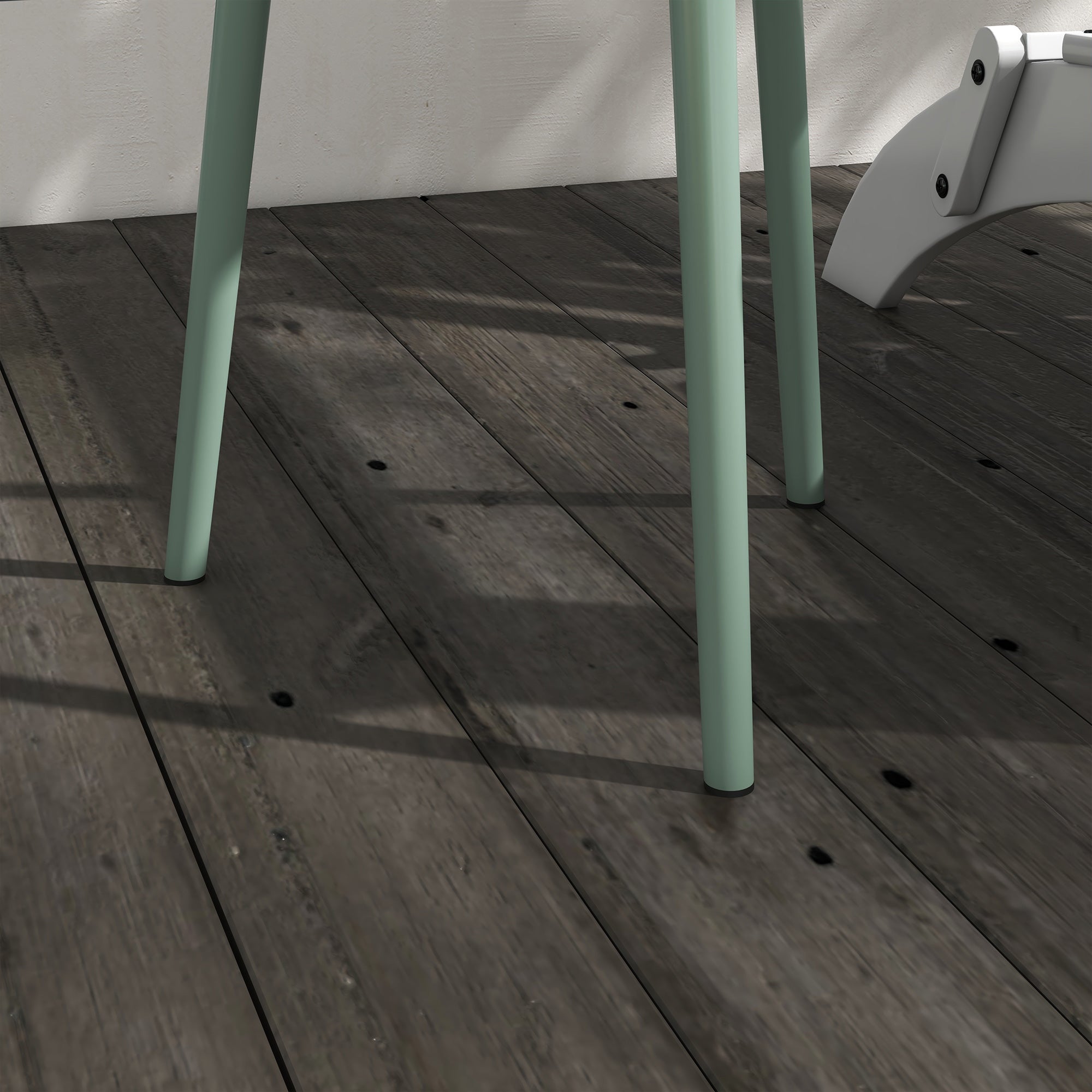 Garden Side Table, weather-resistant outdoor table with raised edge, steel balcony table, round coffee table load capacity 20kg, Ø40x50H cm, side table for outdoor indoor balcony terrace Green