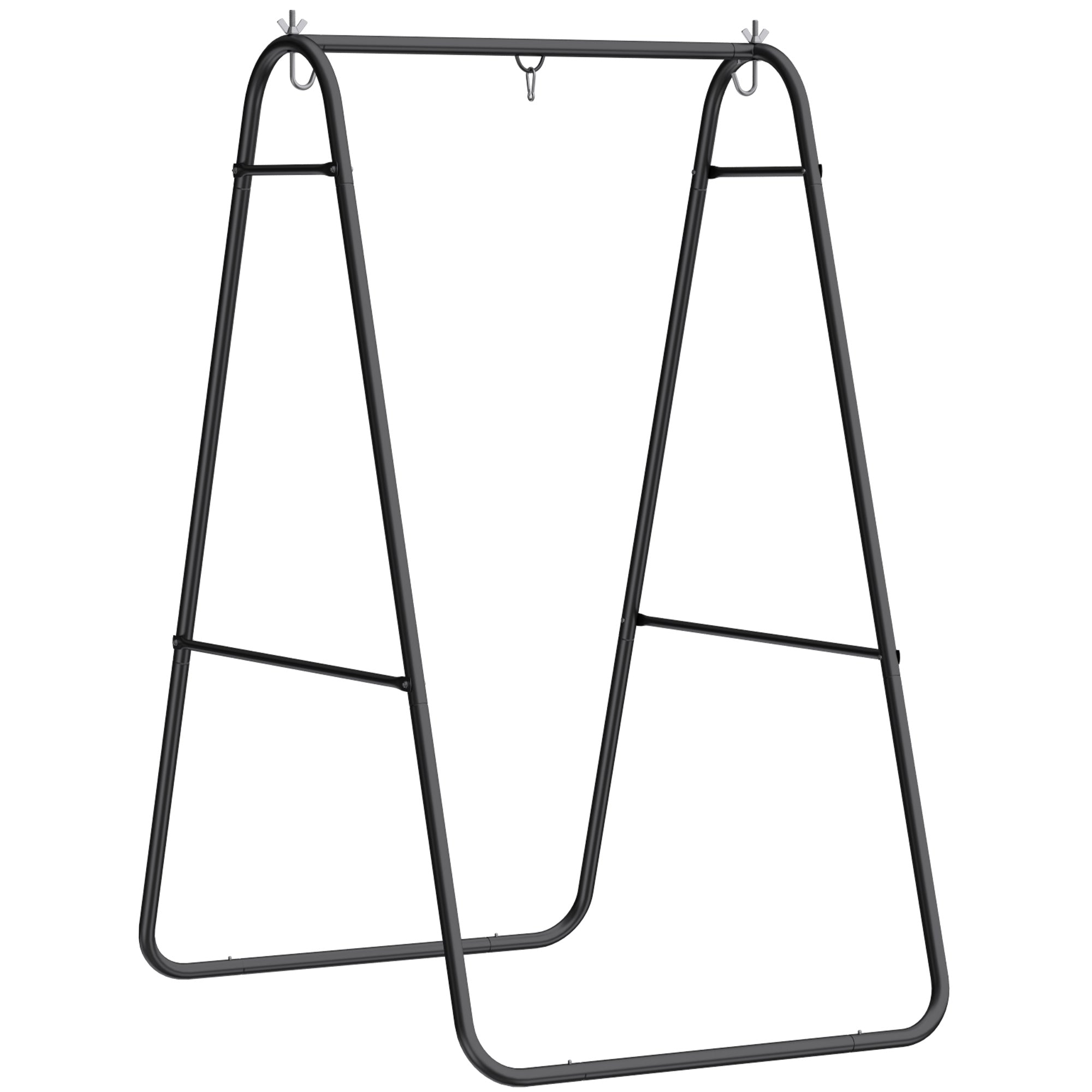 A-Frame Hanging Chair Stand — Steel Frame for Hanging Basket/Chair, Up to 150 kg (330 lb), Indoor & Outdoor, Black