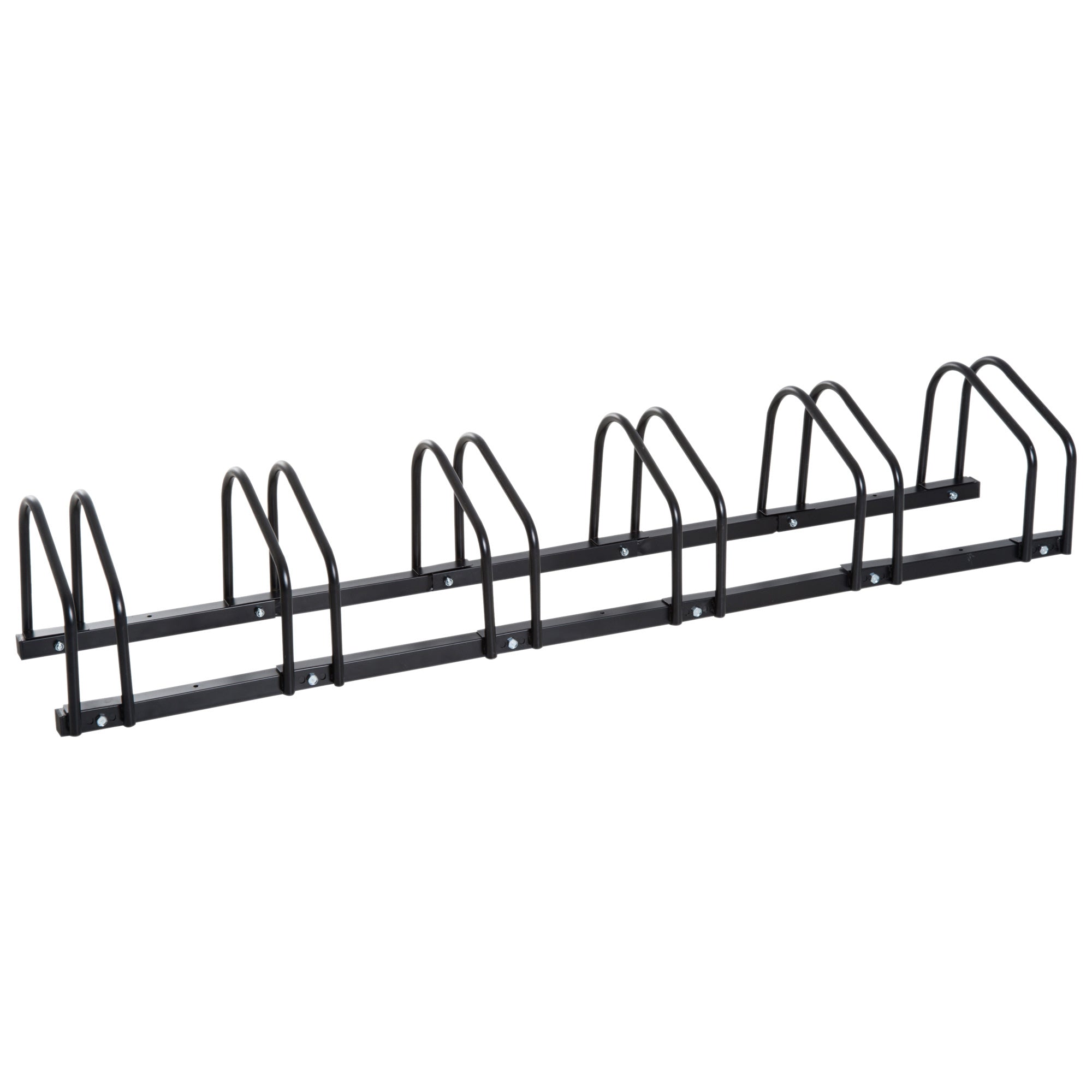 Bike Stand Multi-Bike Rack Display Stand Bike Stand Weatherproof Durable Floor and Wall Mount Steel for 6 Bicycles Black 179 x 33 x 27 cm