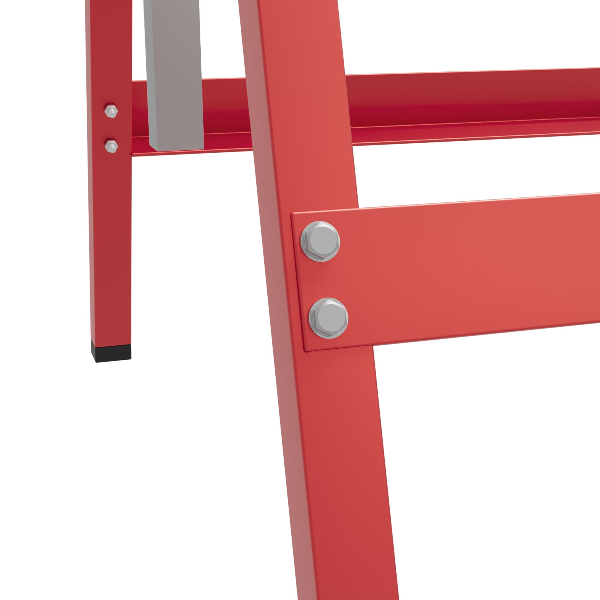 2 x Scaffold Trestle Folding Trestle Adjustable Height up to 200kg Steel Red 68 x 58 x 80-130 cm