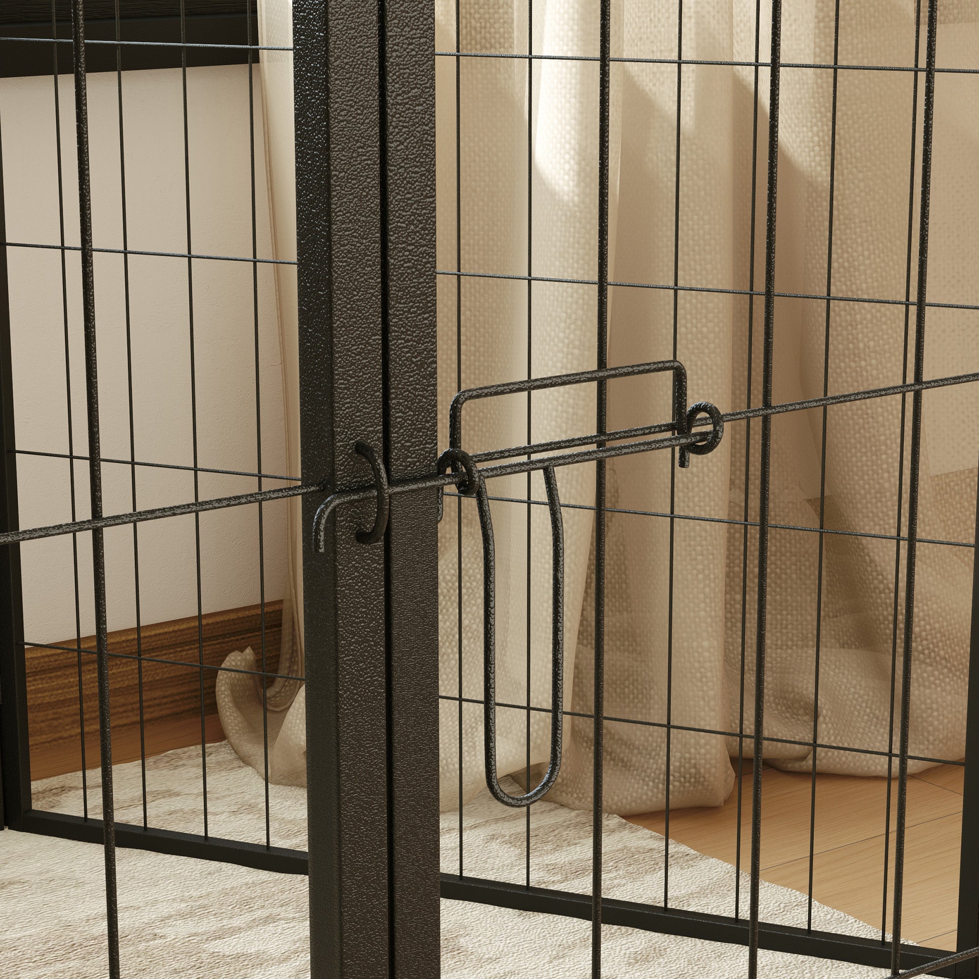 Puppy Playpen 100cm High, 6-Piece Dog Playpen DIY Puppy Enclosure with Door, Free-Roaming Pen for Small, Medium, and Large Dogs, Steel, Gray