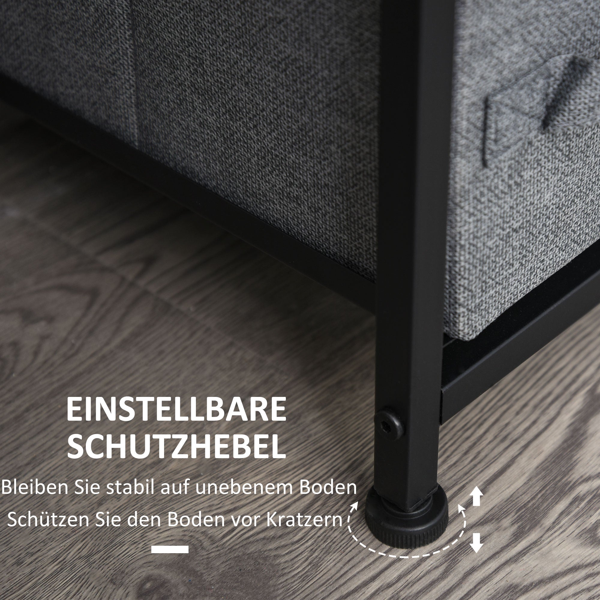 Drawer Cabinet Storage Cabinet with Foldable 7 Fabric Drawers Metal Frame + Wood + Non-Woven Dark Grey 63.5 x 30 x 71 cm