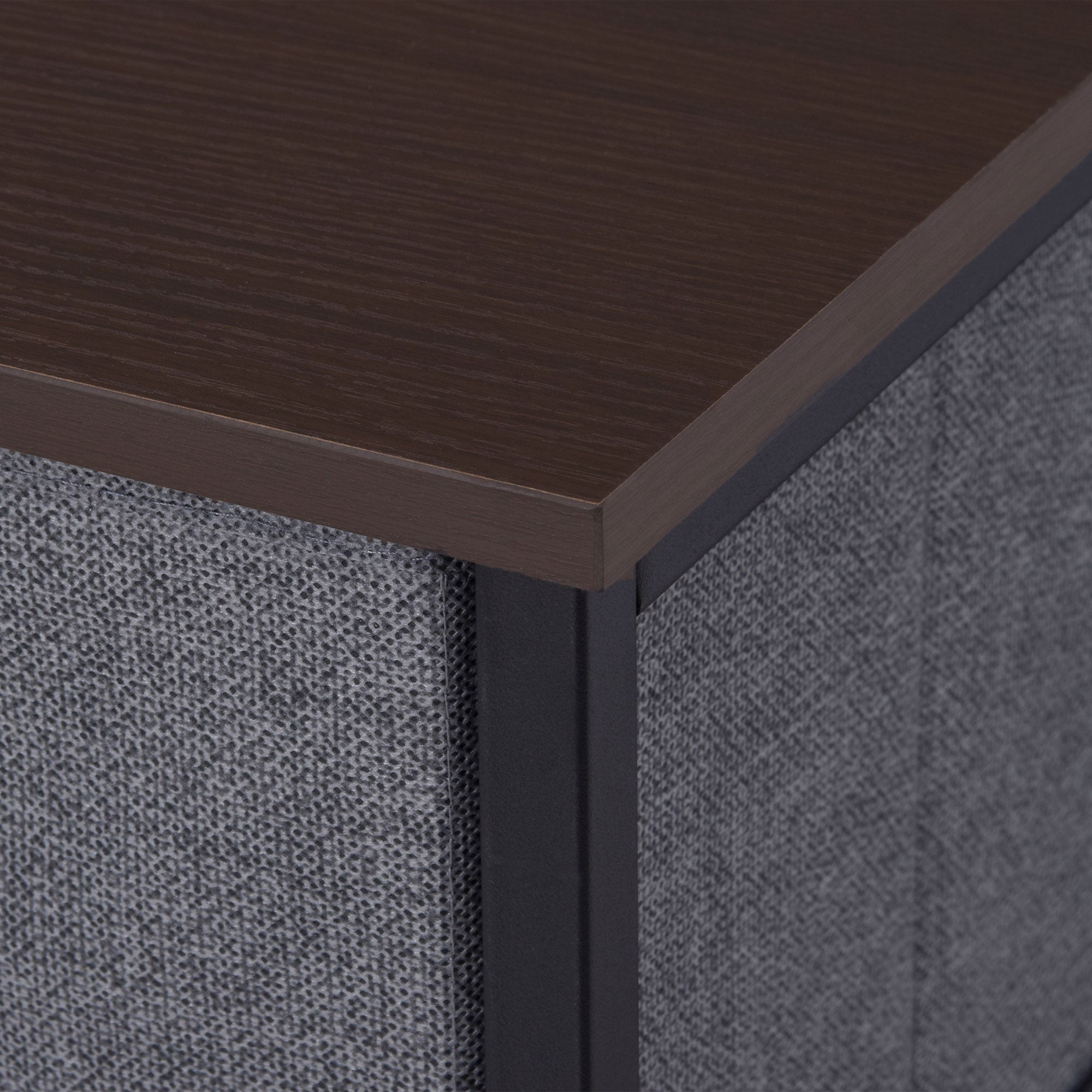 Drawer Cabinet Storage Cabinet with Foldable 7 Fabric Drawers Metal Frame + Wood + Non-Woven Dark Grey 63.5 x 30 x 71 cm