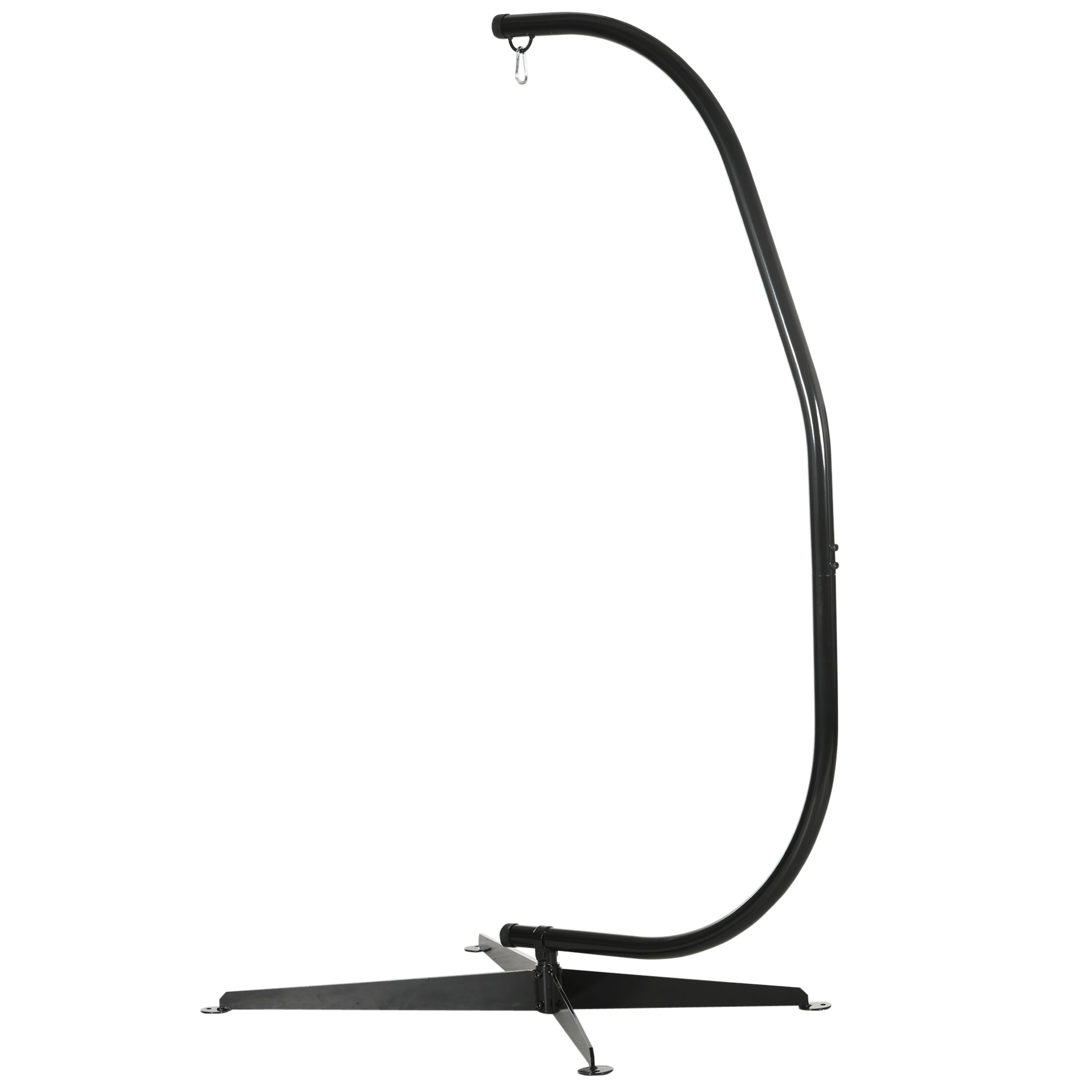 Hanging Chair Stand, Hanging Chair Support, X Base, C Frame, Spring Loop Included, Sturdy Metal Frame, max. load 120 kg, 114 x 80 x 208 cm, Black