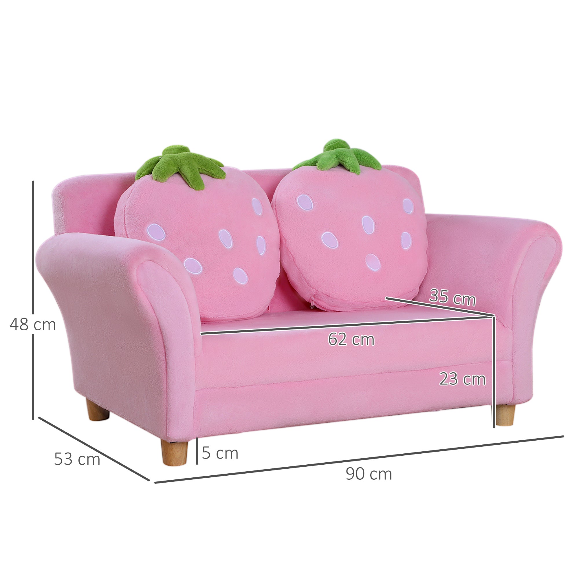 Children's Sofa Kids Chair Sofa Couch Children's Room Soft Sofa Double Sofa Single Sofa (Strawberry Sofa)
