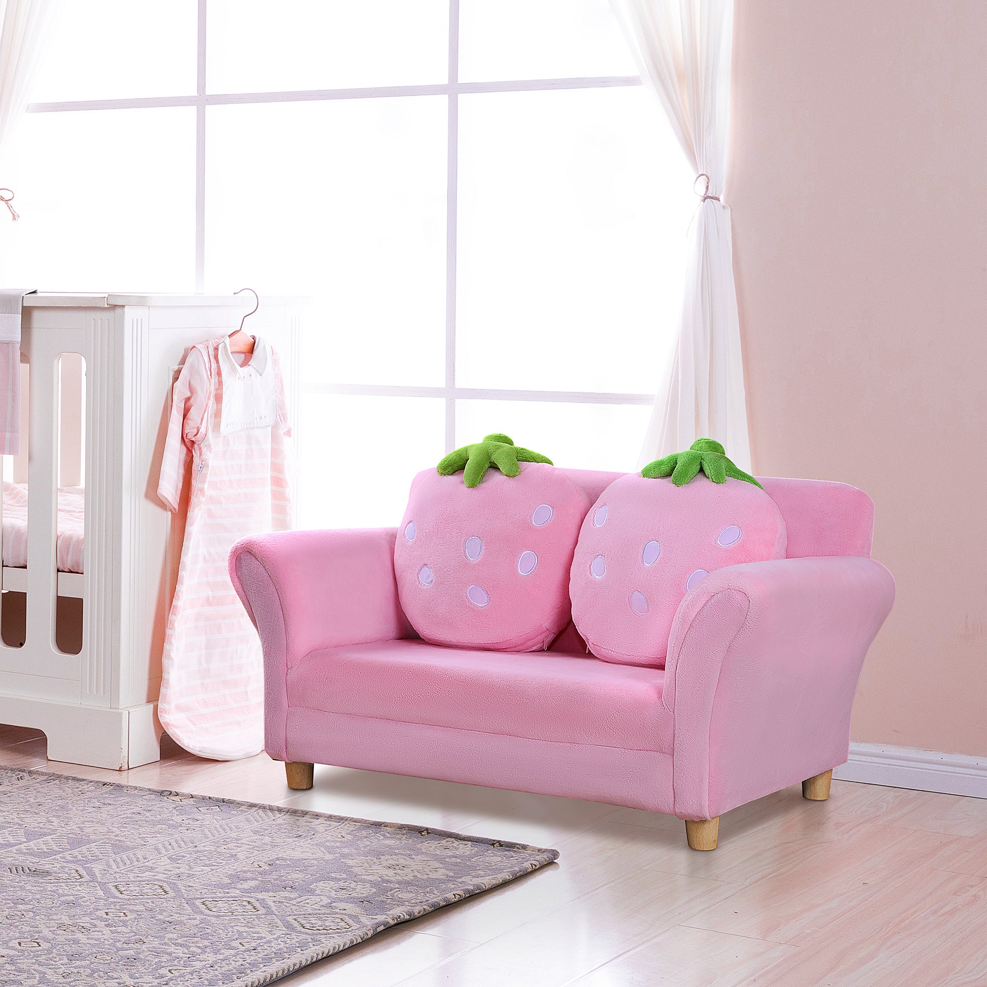 Children's Sofa Kids Chair Sofa Couch Children's Room Soft Sofa Double Sofa Single Sofa (Strawberry Sofa)