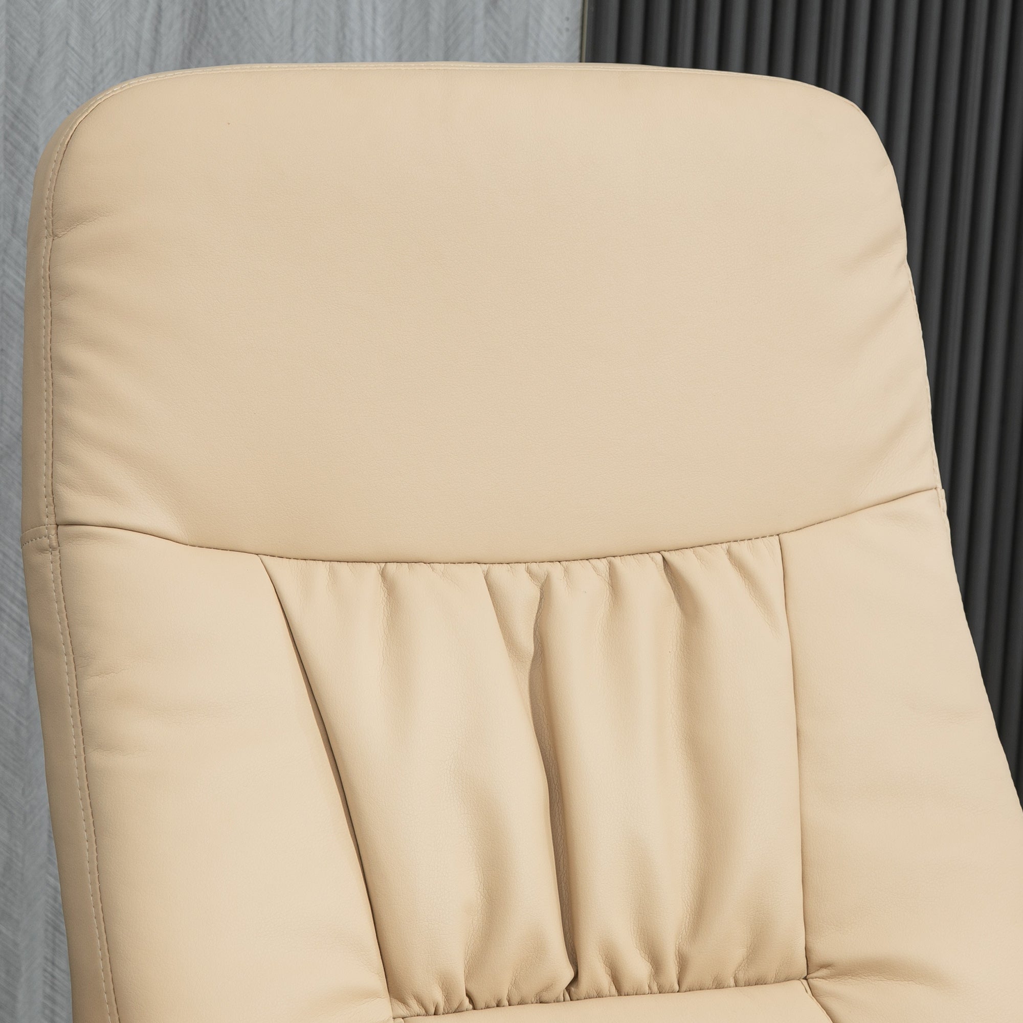 Relaxation Chair with Footrest Swivel Relaxation Chair 360° and Reclining Back for TV Supporting up to 120 Kg Synthetic Cover Beige Metal