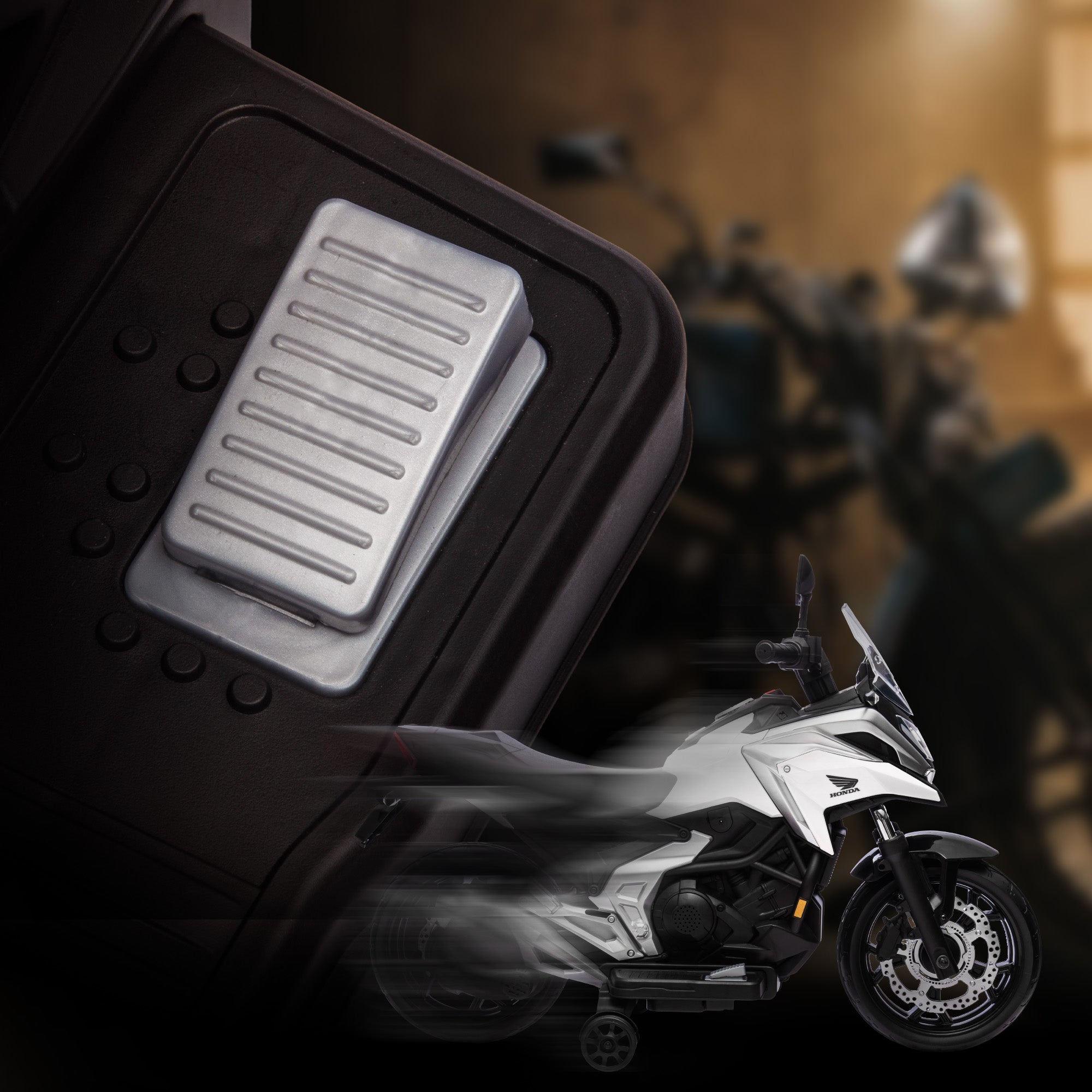 Electric Kids Motorcycle Electric Motorcycle with MP3, USB, Training Wheels, Music, Headlights, Kids Electric Motorcycle with 2 Training Wheels for Kids 3-6 Years White