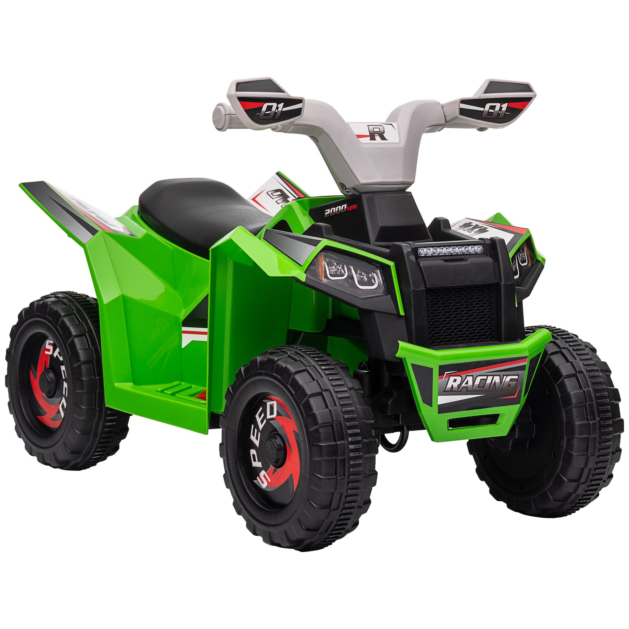 Electric Quad for Children 18-36 Months Electric Battery Vehicle 6V with Forward and Reverse Speed of 2.5 km/h 70x41.5x48.5 cm Green