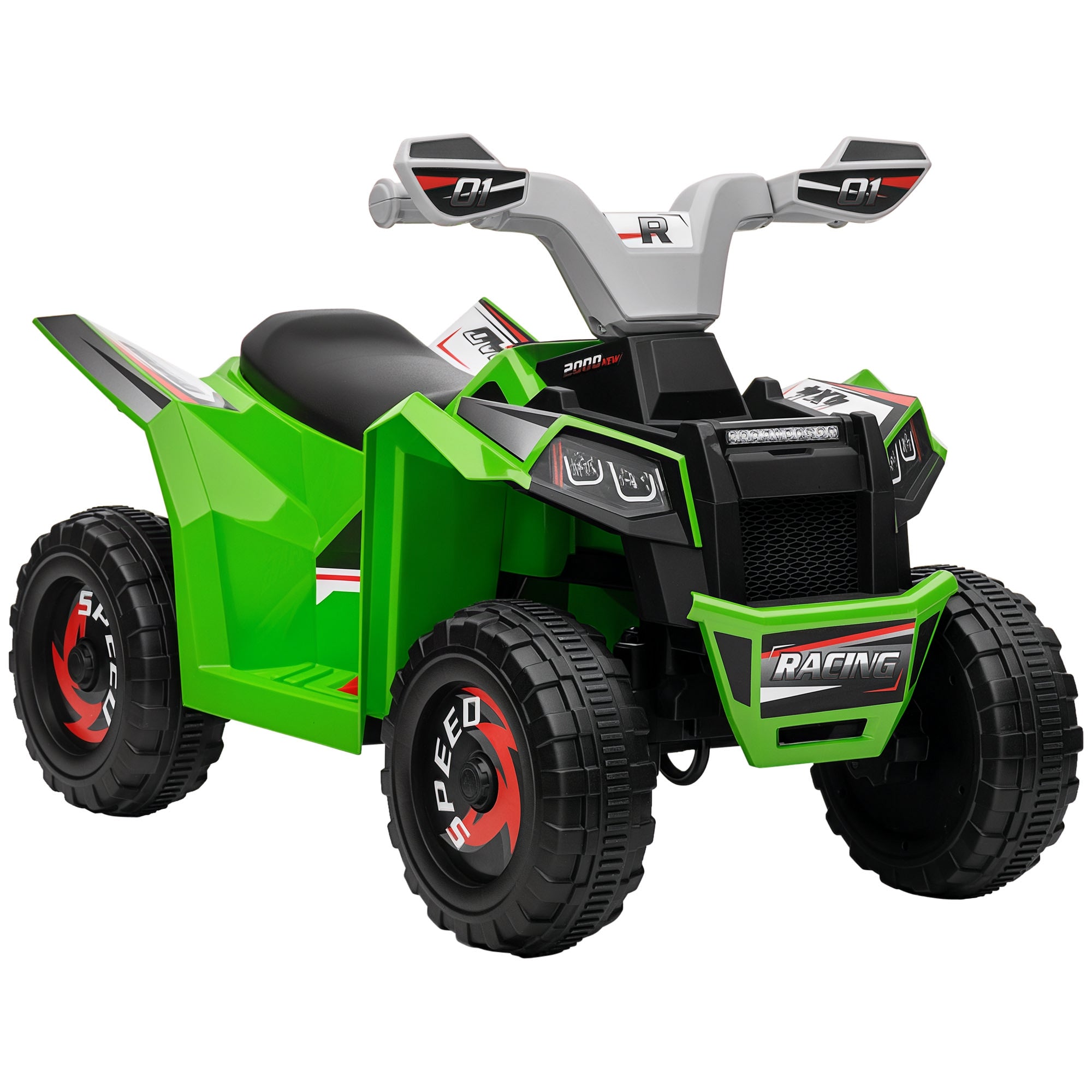 Electric Quad for Children 18-36 Months Electric Battery Vehicle 6V with Forward and Reverse Speed of 2.5 km/h 70x41.5x48.5 cm Green