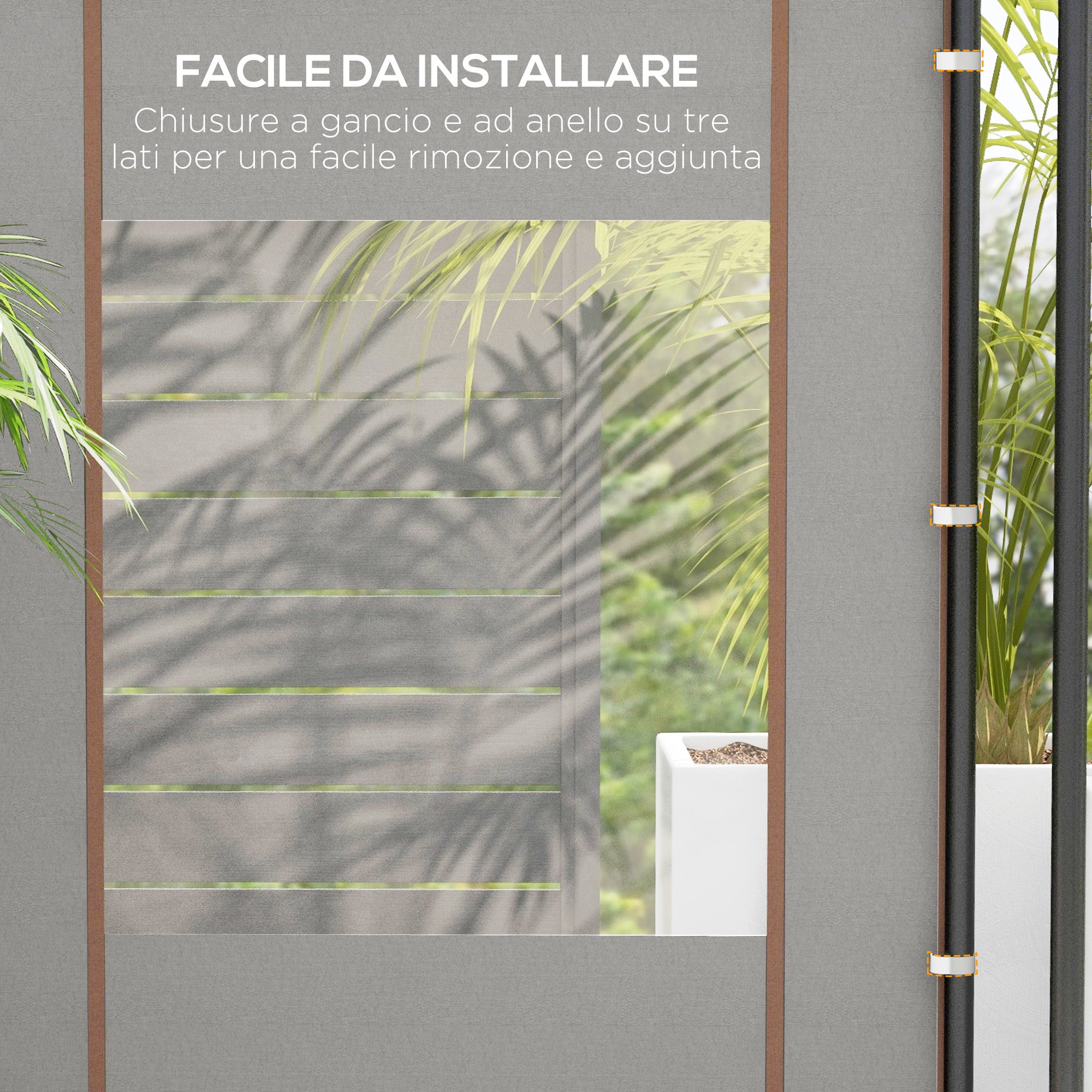 Set of 2 Side Walls for Gazebo 3x6m and 3x3m, Oxford Fabric Canopy with Windows and Zippers, 295x195cm, Gray