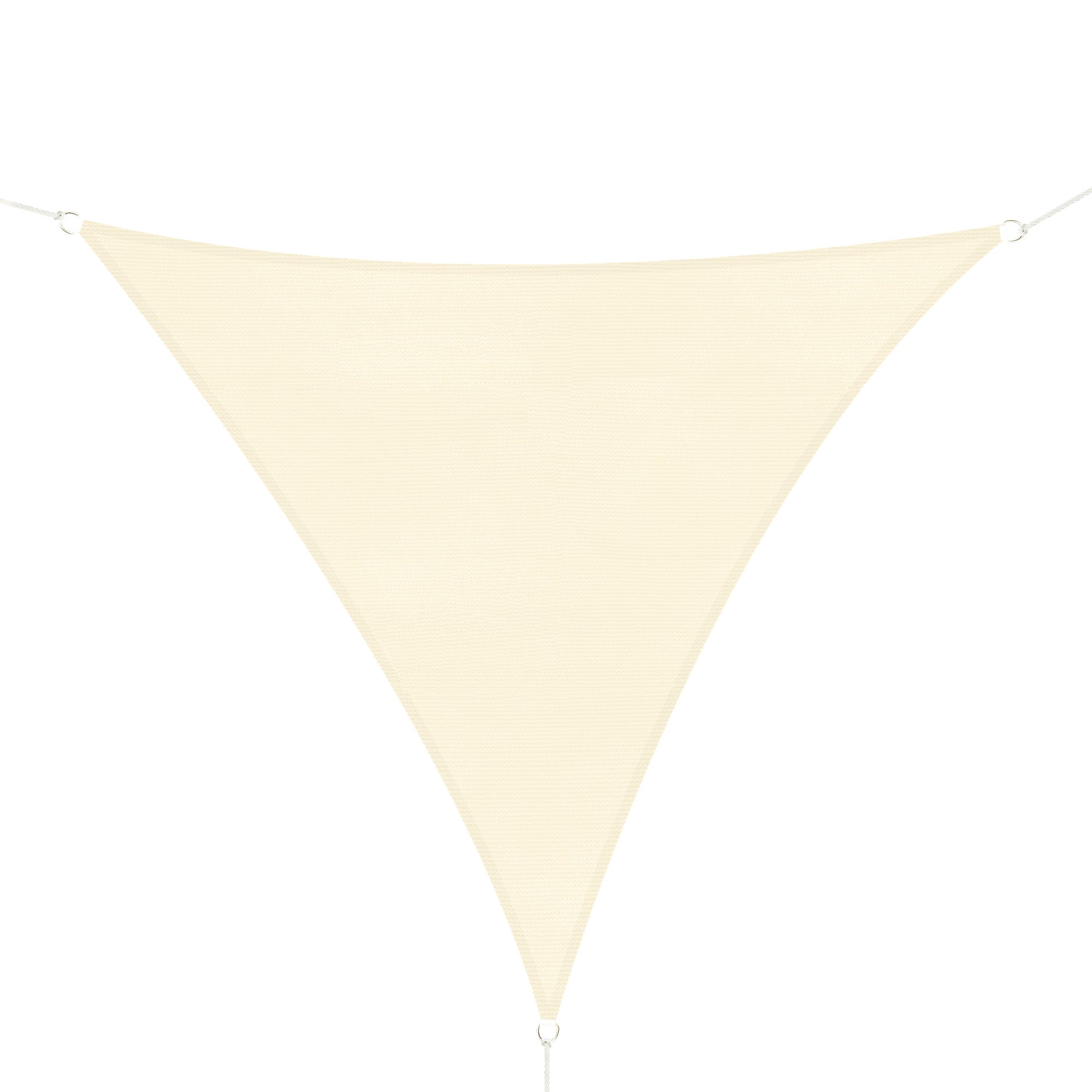 Large Triangular Shade Sail 3 x 3 x 3 m High Density Polyethylene UV Resistant Cream Color