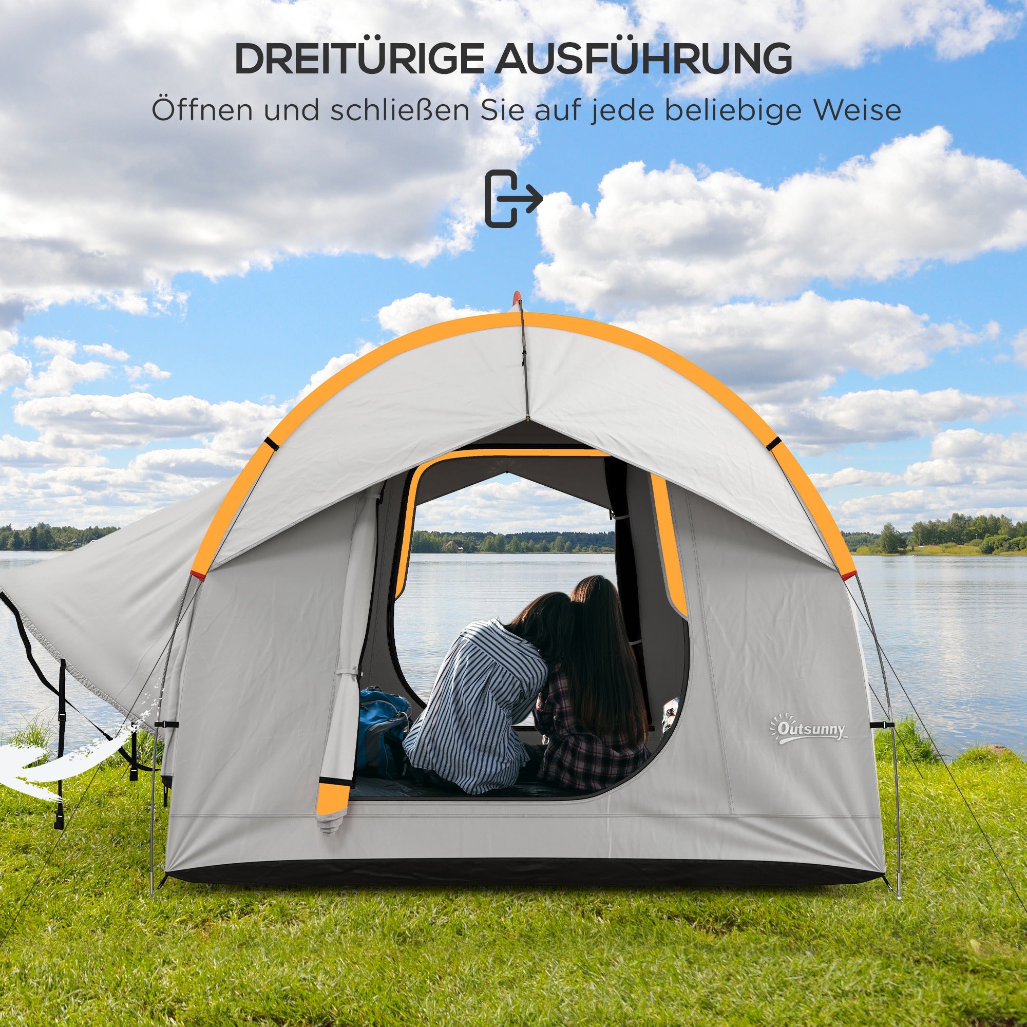 Rear Tent Car Tent for 6 People, Waterproof 2000mm Car Tent with Sunshade Rain Layer SUV Rear Hatchback Tent with UV Protection, Awning Sun Protection for Camping, Travel 240 x 210 x 210 cm