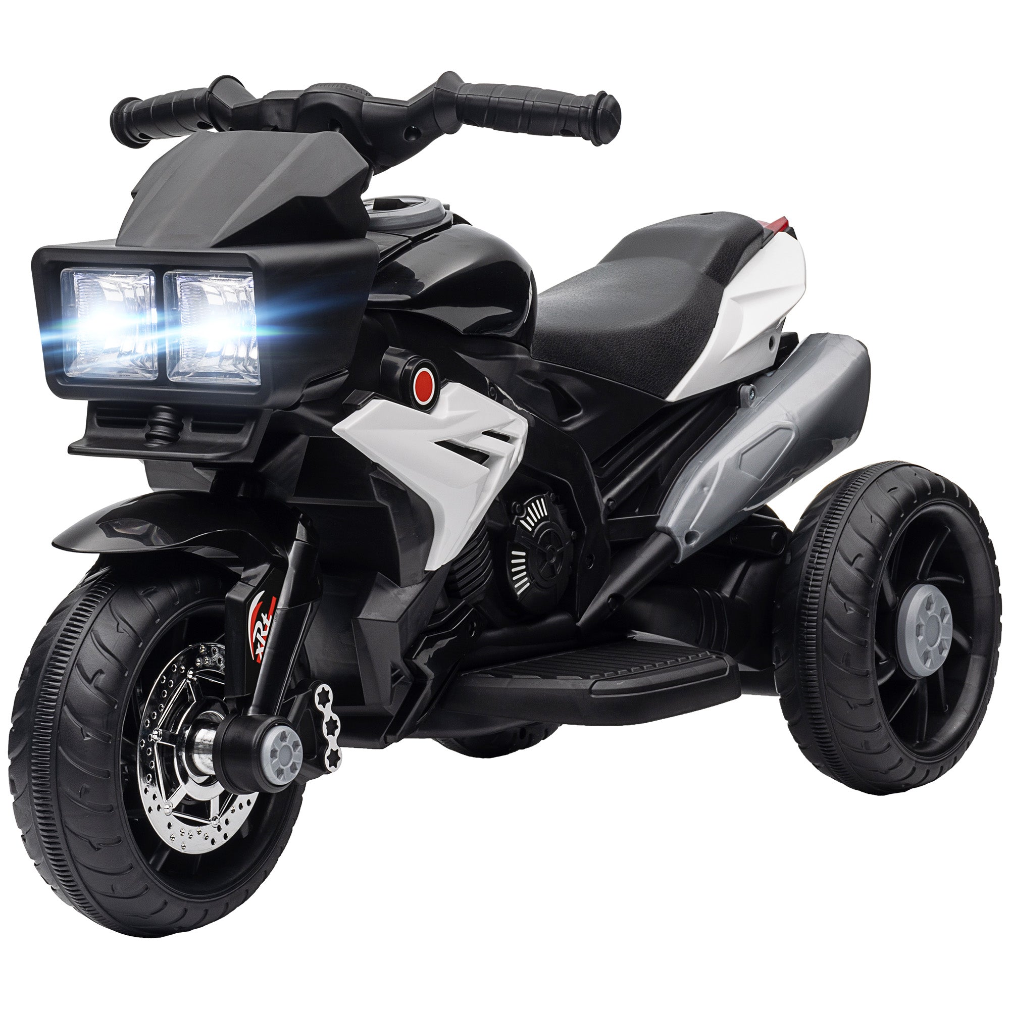 Electric Motorcycle for Kids 3+ Years 6V Battery-Powered Motorcycle with Lights Music Horn Wide Tires Kids Motorcycle with 3 km/h Speed Black