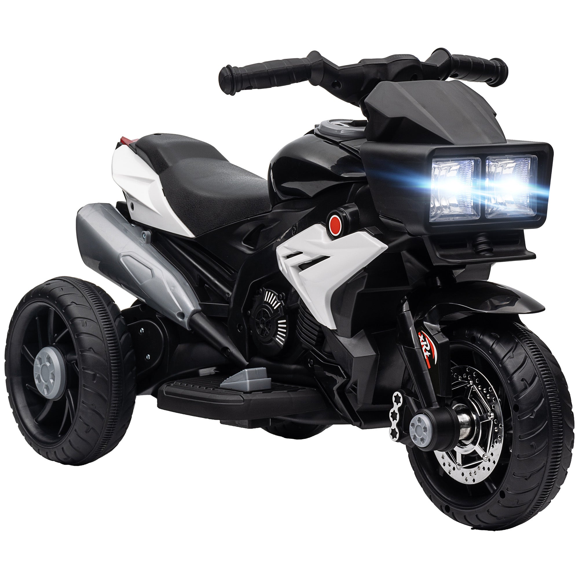 Electric Motorcycle for Kids 3+ Years 6V Battery-Powered Motorcycle with Lights Music Horn Wide Tires Kids Motorcycle with 3 km/h Speed Black