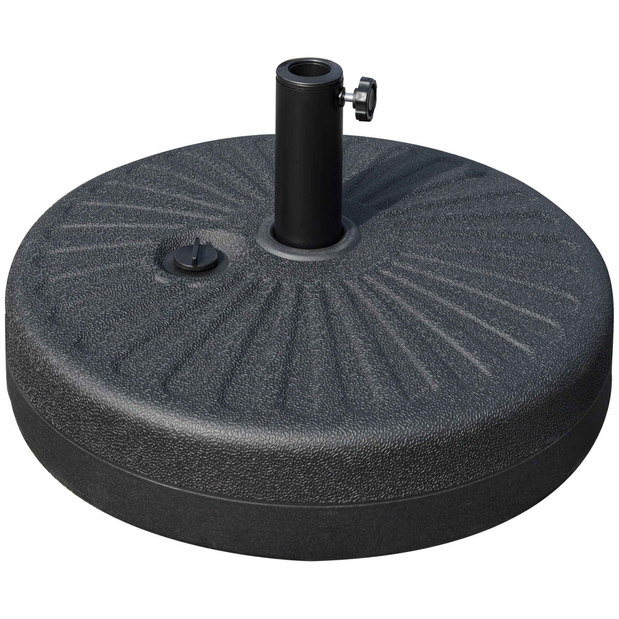 Umbrella Stand 22 kg Round Umbrella Base, Umbrella Weight, Stand for Umbrella 38/48mm Pole Diameter, for Balcony, Terrace, Garden, Black