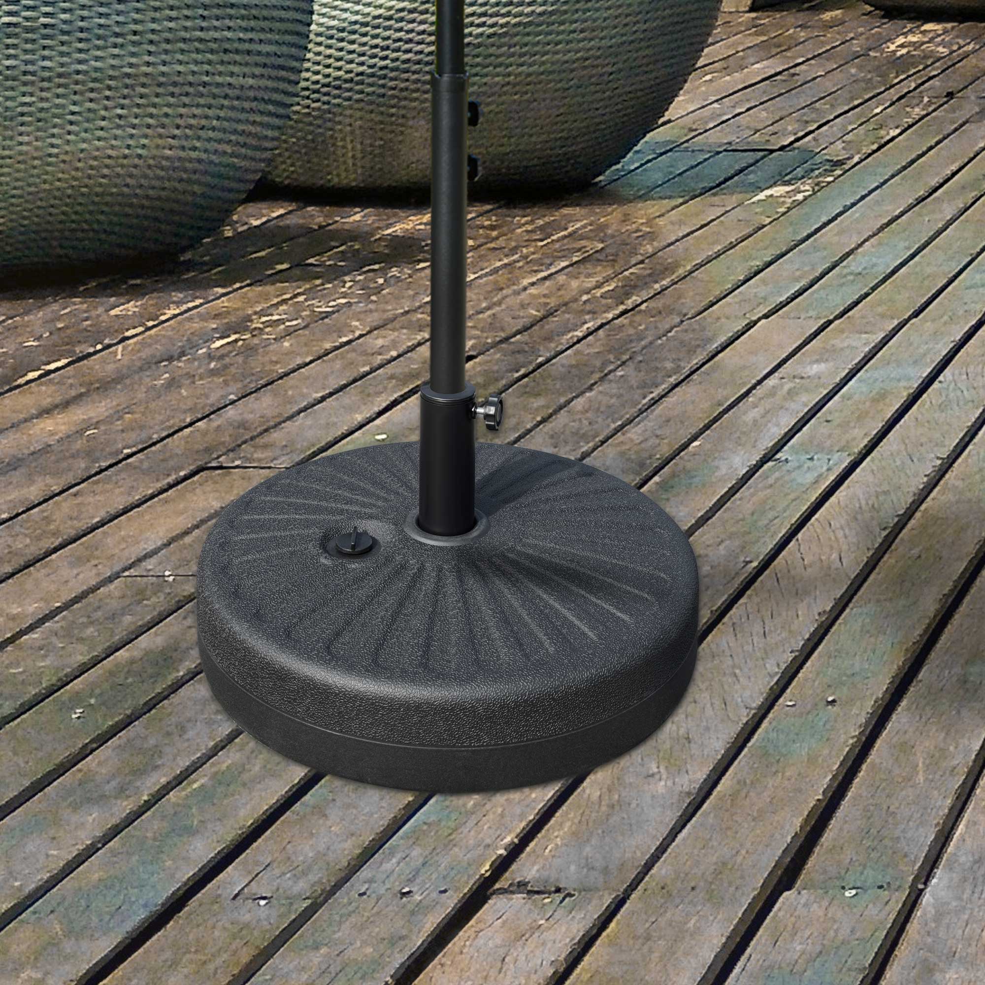 Umbrella Stand 22 kg Round Umbrella Base, Umbrella Weight, Stand for Umbrella 38/48mm Pole Diameter, for Balcony, Terrace, Garden, Black