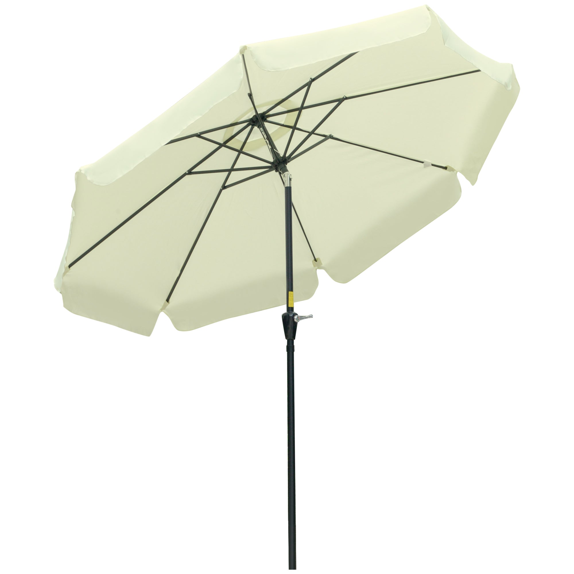 Terrace Umbrella Ø266 cm Garden Umbrella with UV50+ Protection Aluminum Pole and Crank Sunshade for Patio Terrace Beige