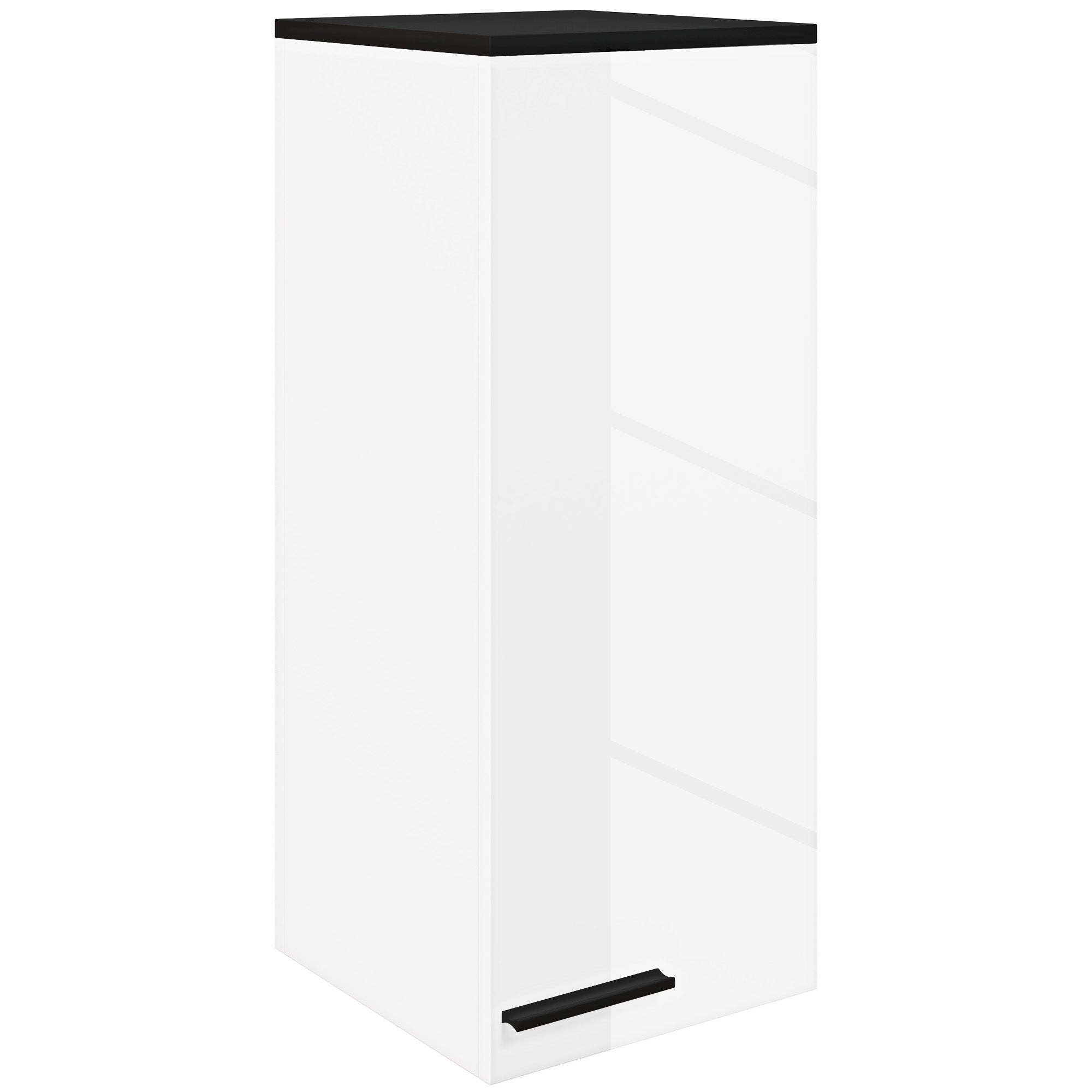 Wall Mounted Bathroom Cabinet, Bathroom Storage with 3 Shelves and Adjustable Shelves, 30x32x73 cm, Glossy White