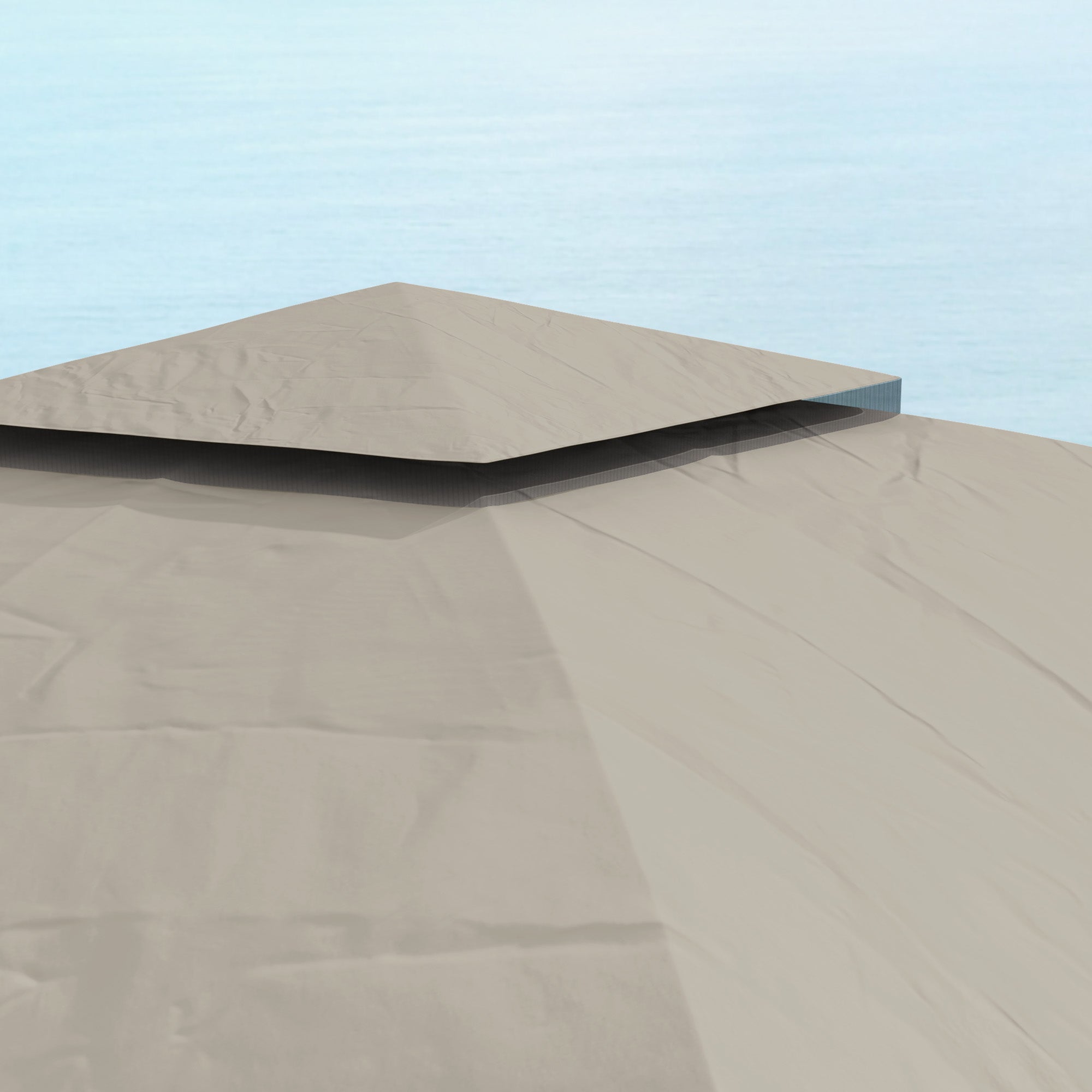 Gazebo approx. 3.4x3.4 m water-resistant Garden Gazebo with 4 Sidewalls, Double Roof, Party Tent with UV Protection Garden Tent with Galvanized Metal Frame, for Garden Light Gray