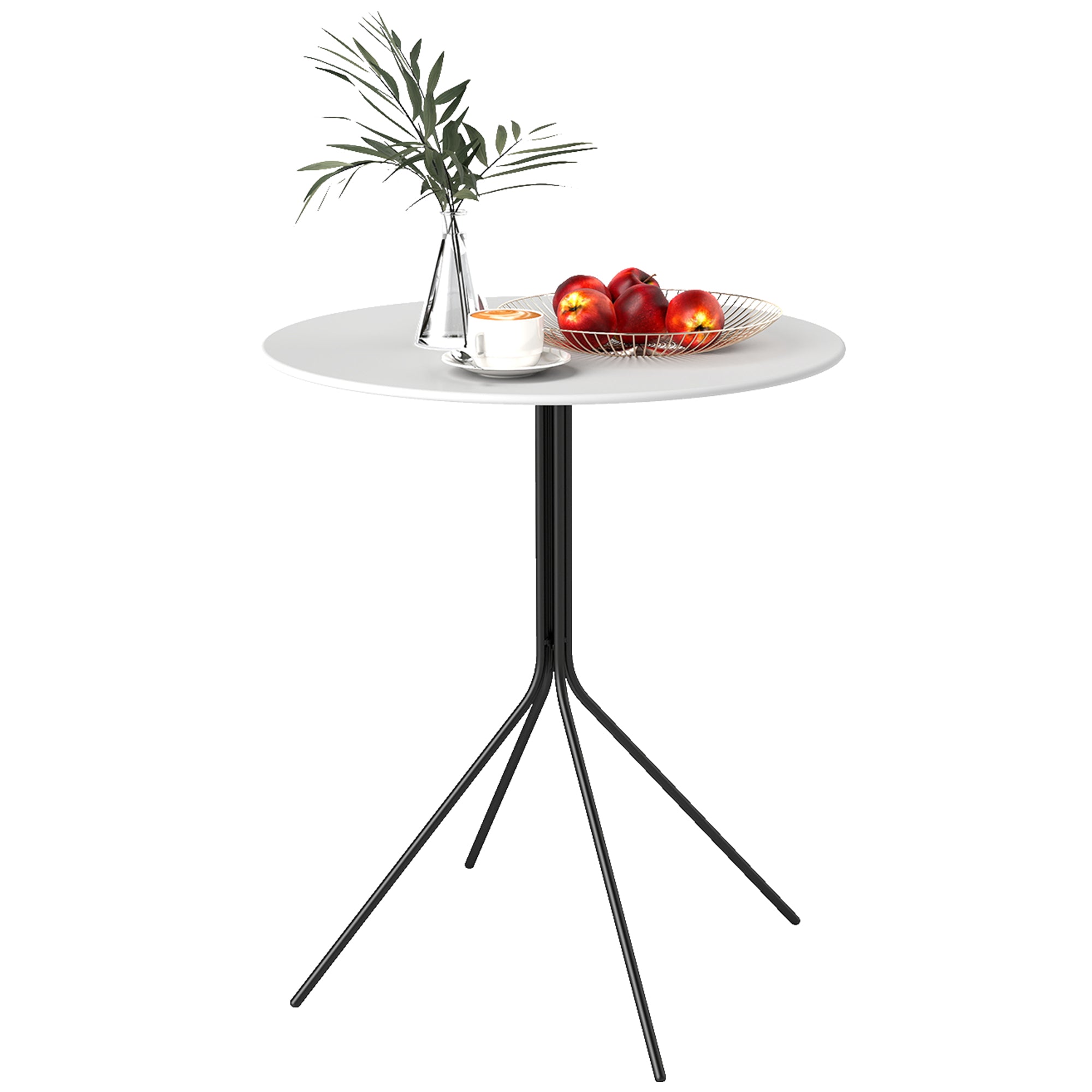 Round Garden Table Ø 60 cm, Steel Frame Terrace Table, for Indoor and Outdoor Use, for Balcony, Porch, Dark Gray