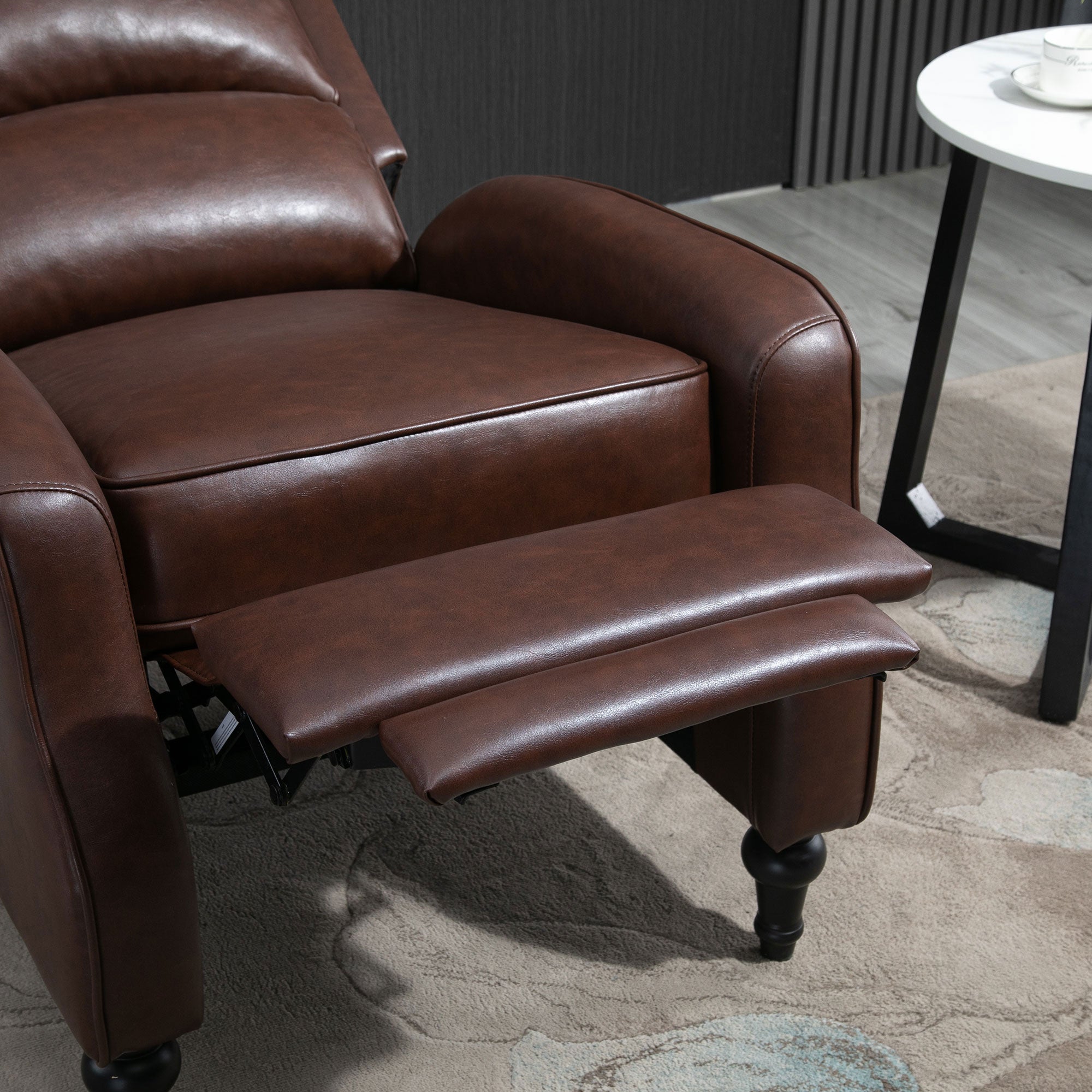 Manual Recliner Armchair with 90° and 150° Recline for TV, Living Room, Bedroom, Modern Design in Leather 73x86x104cm