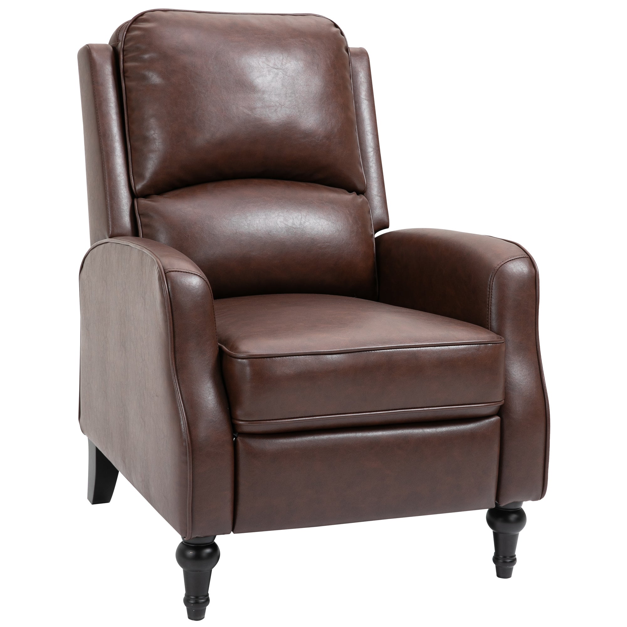 Manual Recliner Armchair with 90° and 150° Recline for TV, Living Room, Bedroom, Modern Design in Leather 73x86x104cm
