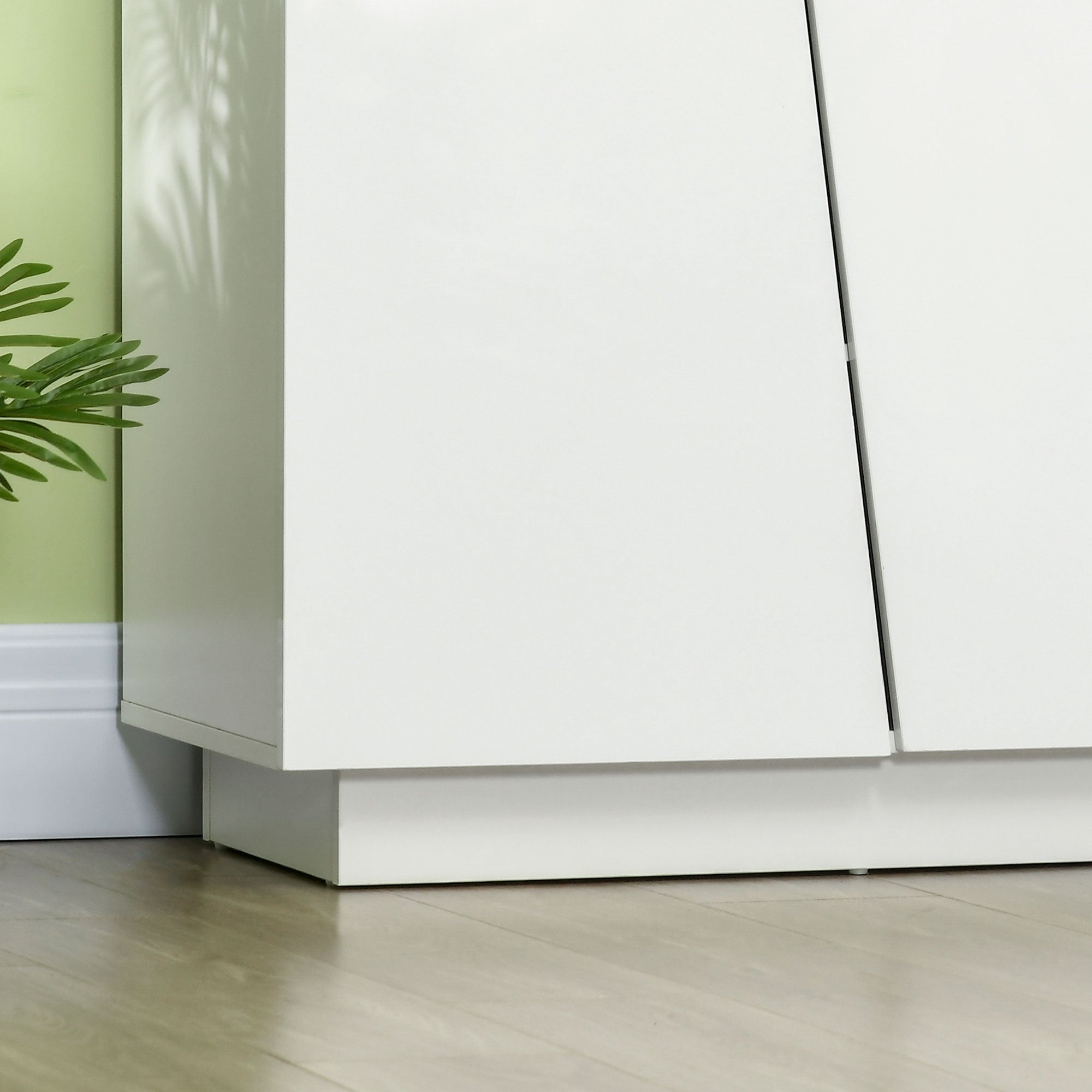 Storage Sideboard Cabinet with Doors and Adjustable Shelf, Storage Wardrobe for Living Room, Kitchen, Bedroom, 150 x 40 x 88 cm, White Gloss