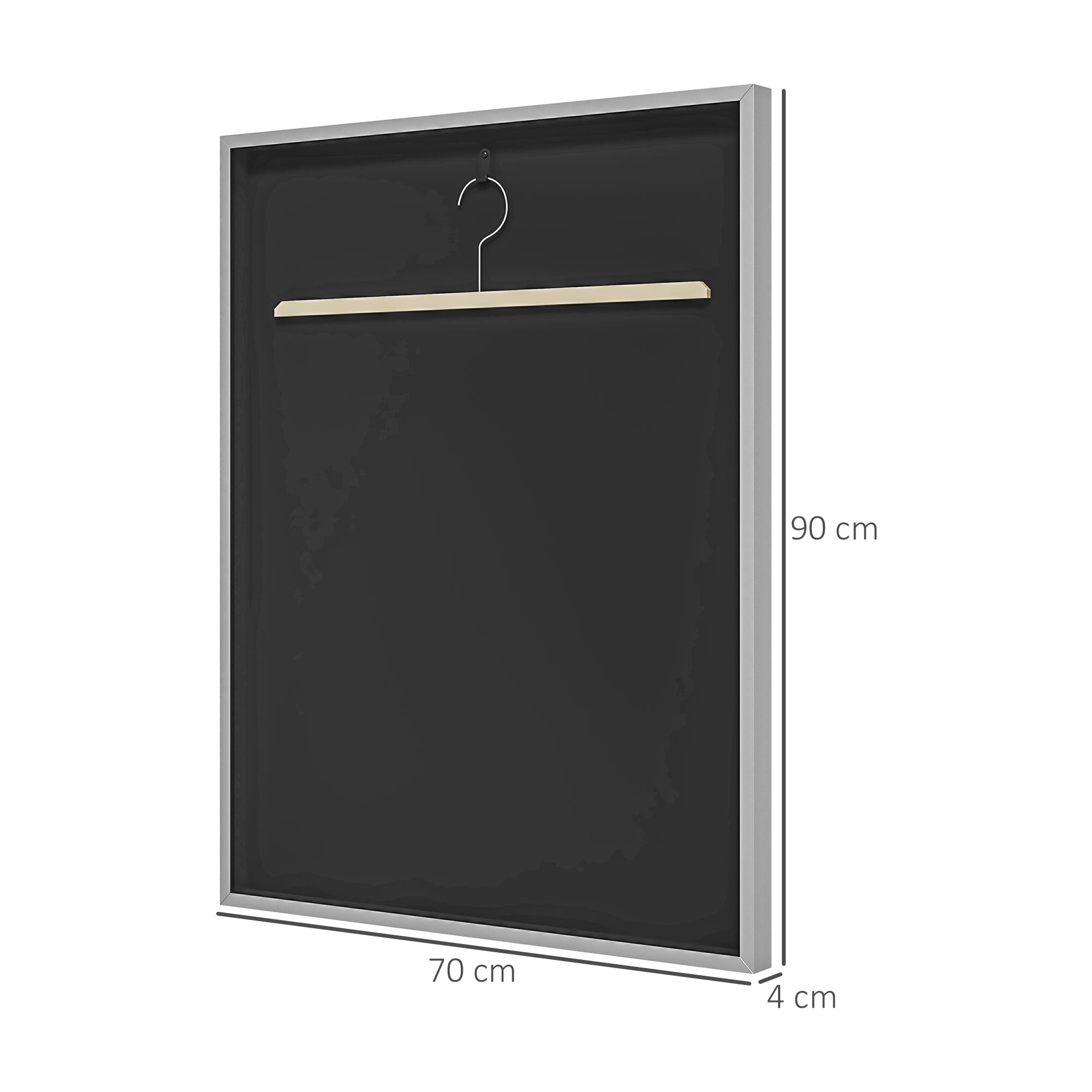 Frame box T-frame jersey frame in aluminum and UV protection acrylic, 70 x 90 cm