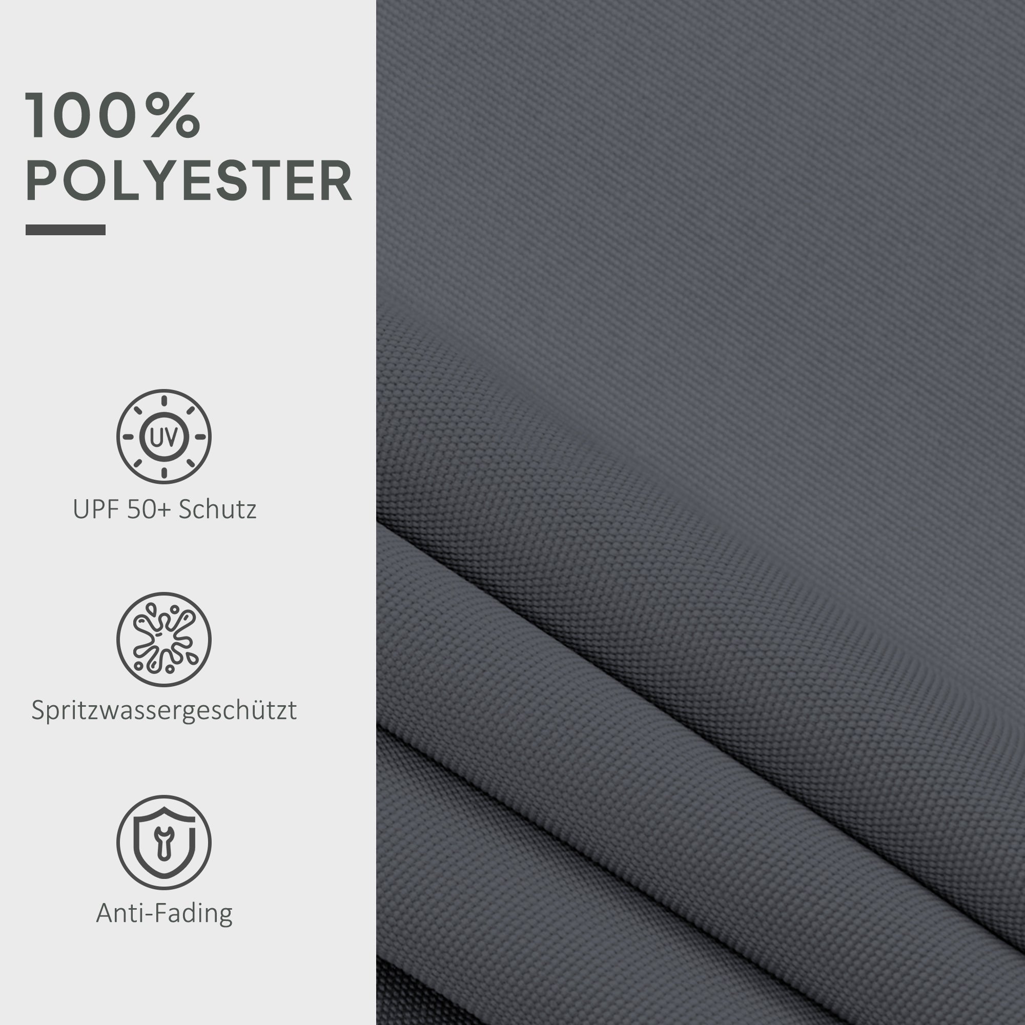 Awning Fabric with Valance Water-Repellent Replacement Fabric for 4 x 3 m Awnings Awning Cloth Awning Material Sun Protection for Garden Balcony Courtyard Gray