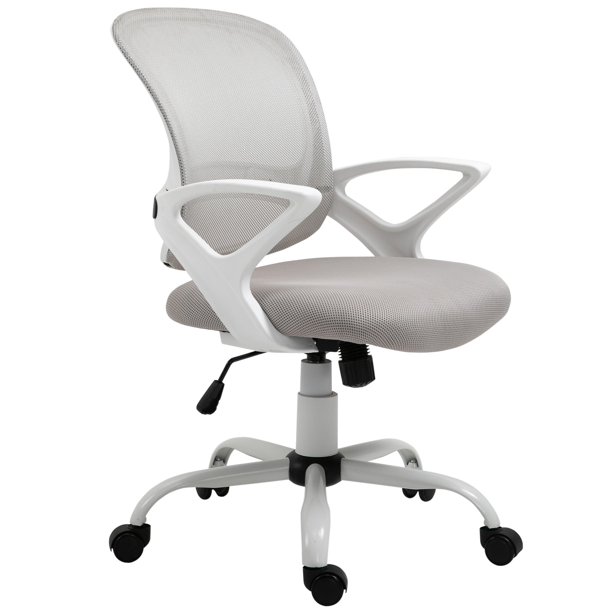 Office Chair Ergonomic Mesh Desk Chair, Adjustable Swivel Chair with Linen Look, Computer Chair for Office, Gray