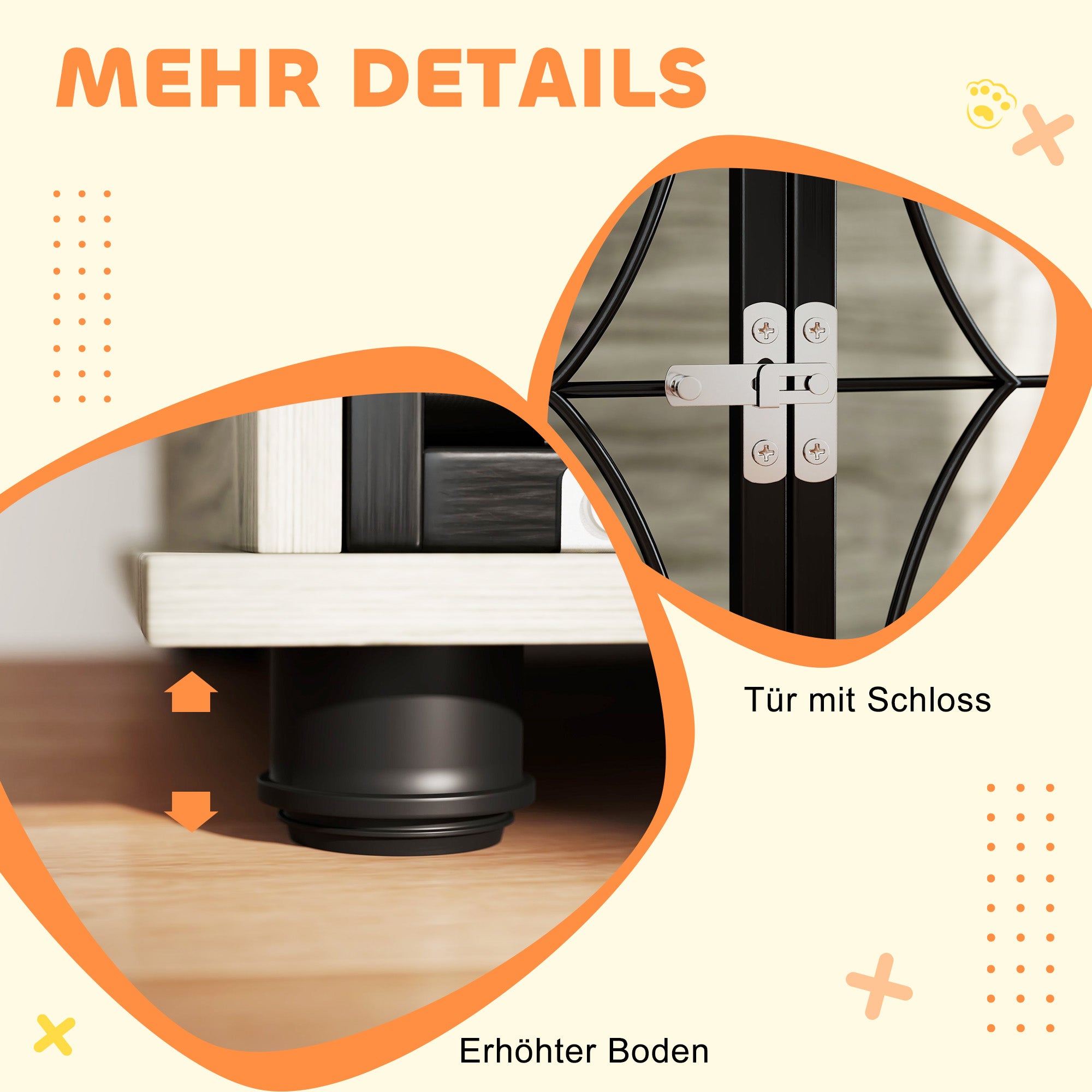 Dog Crate for Home, Doghouse, Indoor Pet Cage with Cushion, Dog House with Window, Dog Box for Large Dogs, Grey, 100 x 60 x 73.5 cm