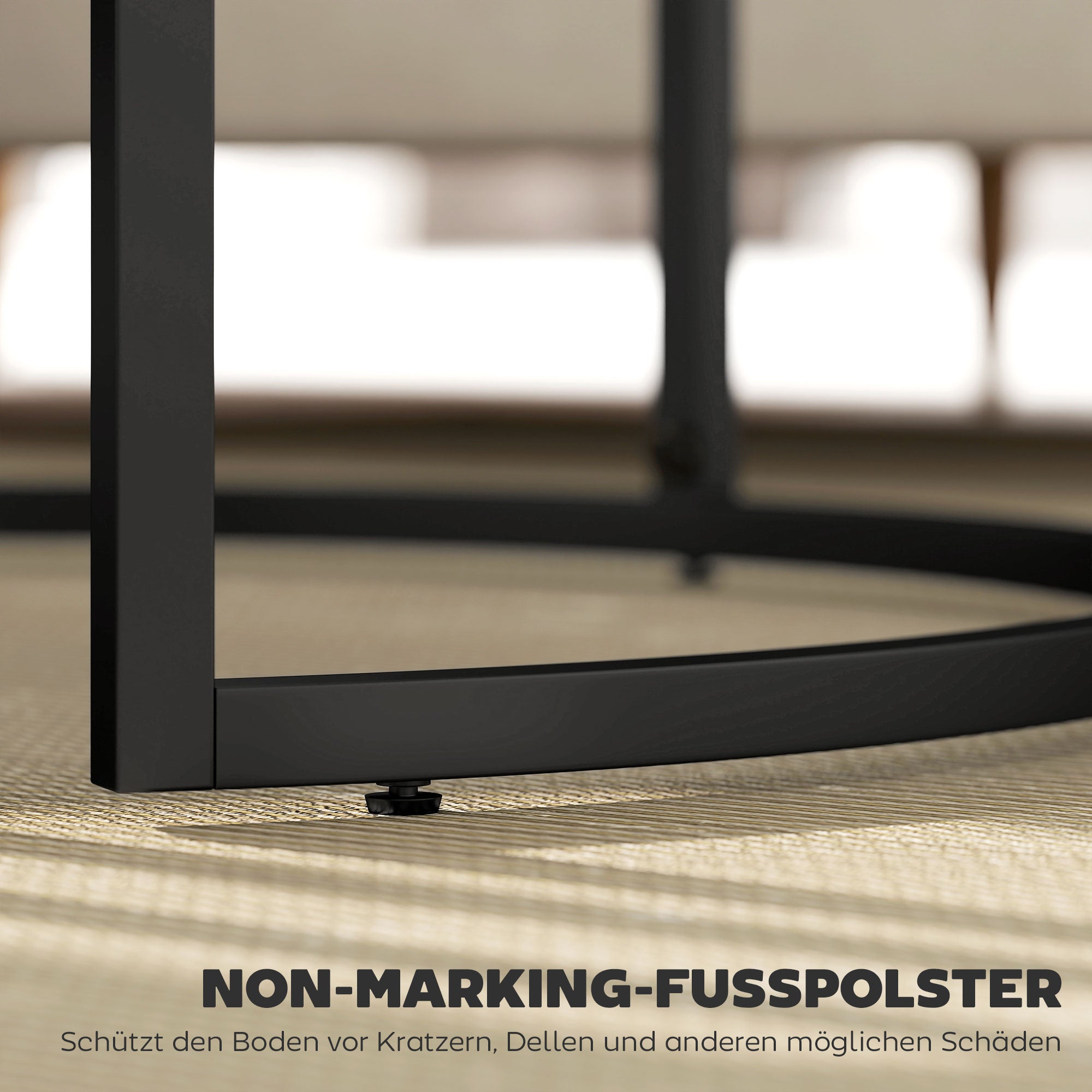 Round Coffee Table 2-Piece Set Stackable Side Table with Metal Frame, Living Room Table with Marble Effect Coffee Table for Living Room Bedroom 78.5 x 78.5 x 46.5 cm Light Grey