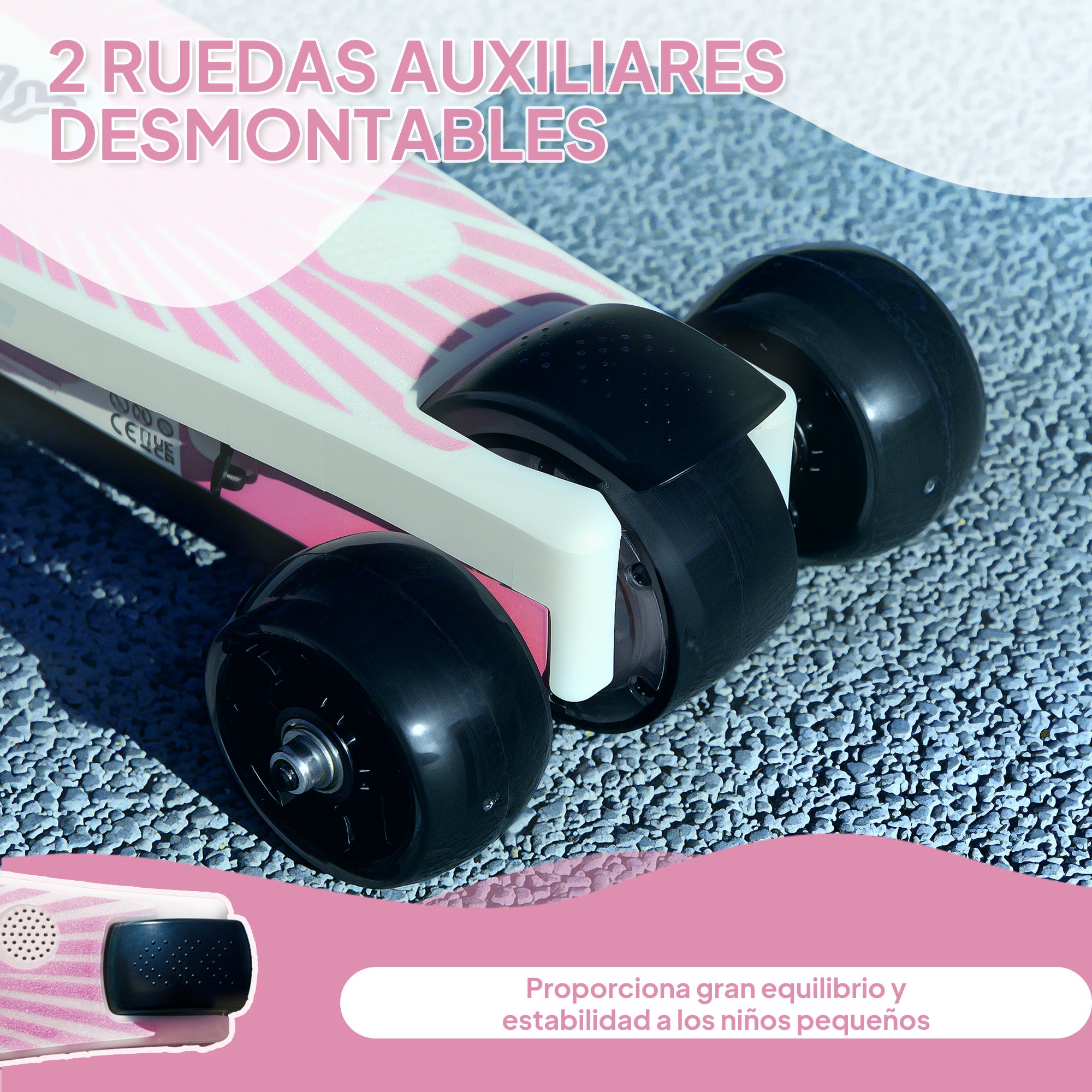 Electric Scooter for Kids 4-7 Years Electric Scooter Max 6 km/h Motor 80 W Maximum Range 8 km Children's Electric Scooter with LED Lights Rear Brake Pink