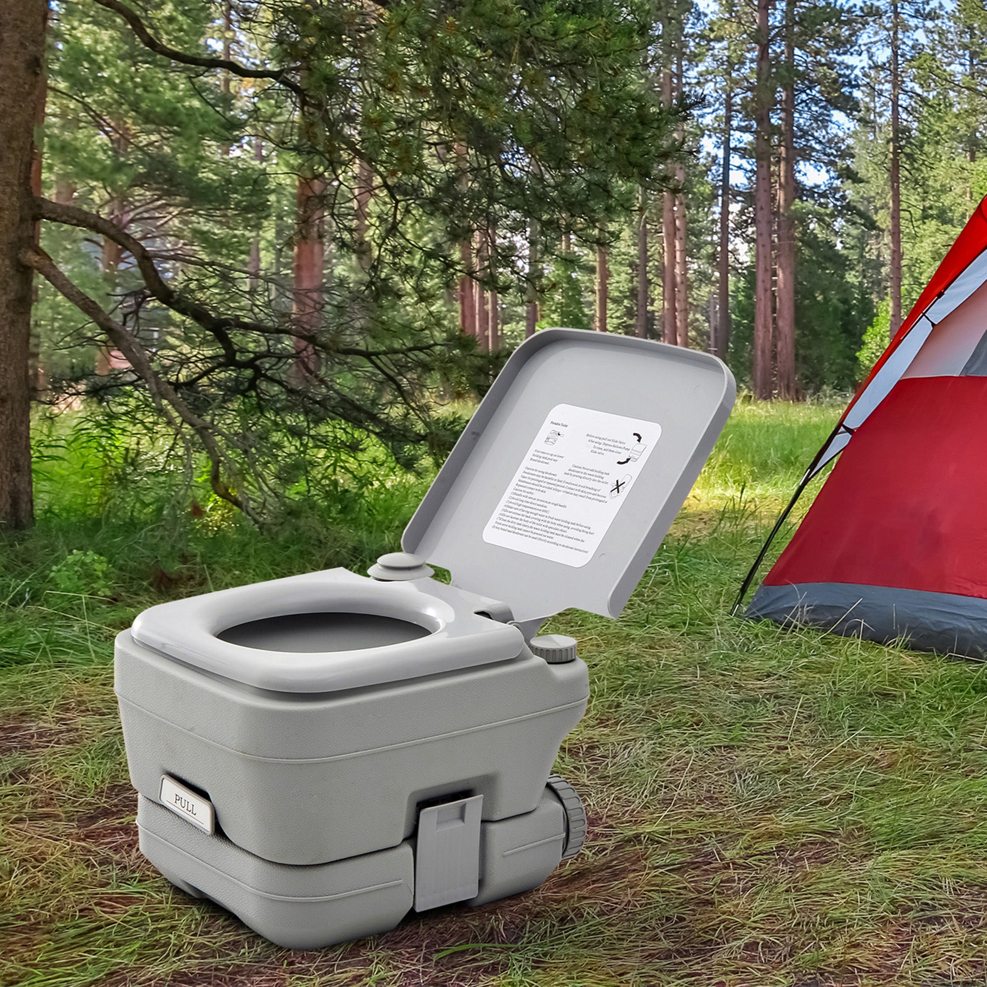 Camping Toilet Foldable Travel Toilet max. Load Capacity up to 200 kg 10L Portable Toilet Dry Separation Toilet for Camping, Hiking, Traveling, Fishing Gray