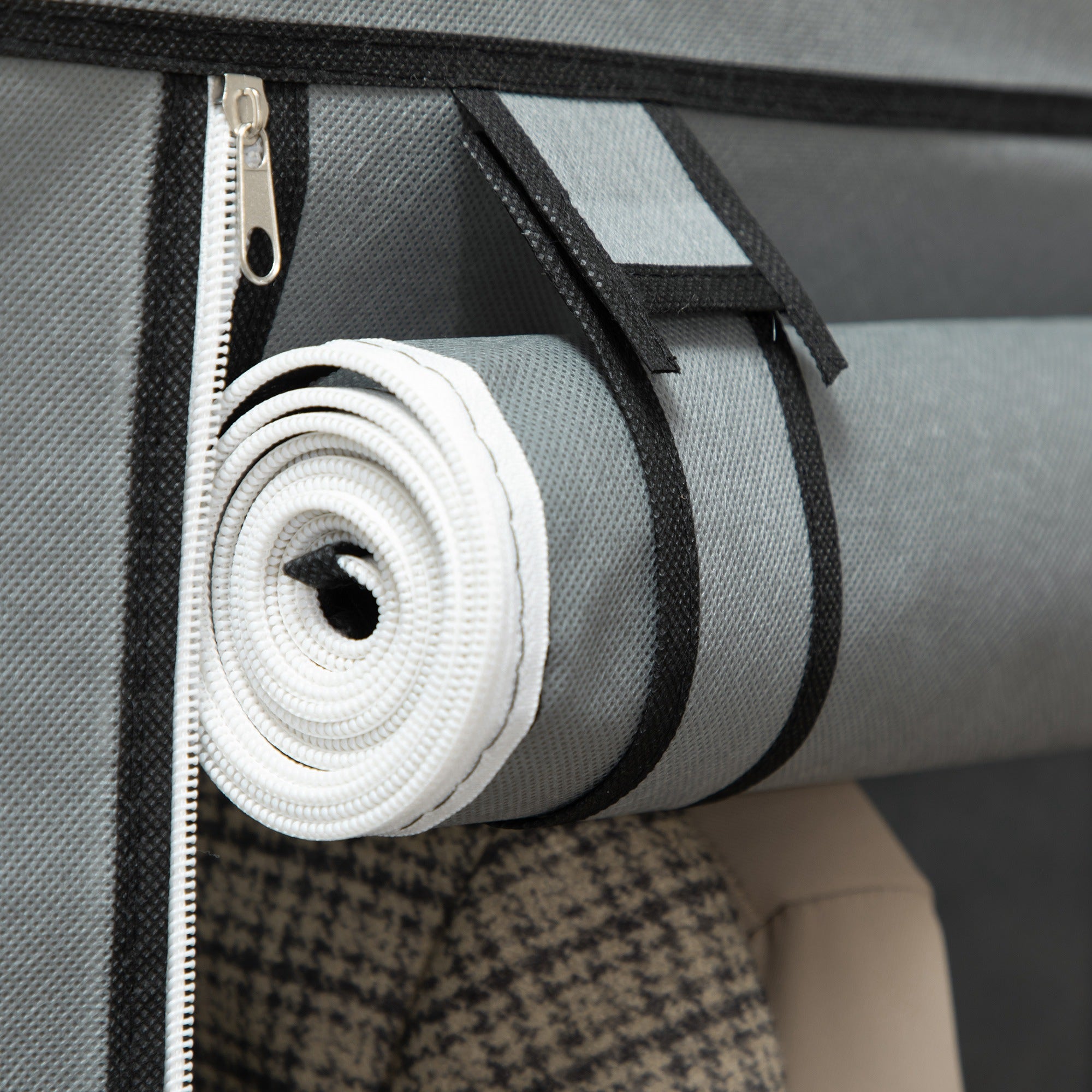 Fabric Wardrobe, Clothes Rail Wardrobe with 8 Shelves, Folding Wardrobe, Foldable Closet for Bedroom, Hallway, Non-Woven Fabric, Light Grey, 125 x 43 x 162.5 cm