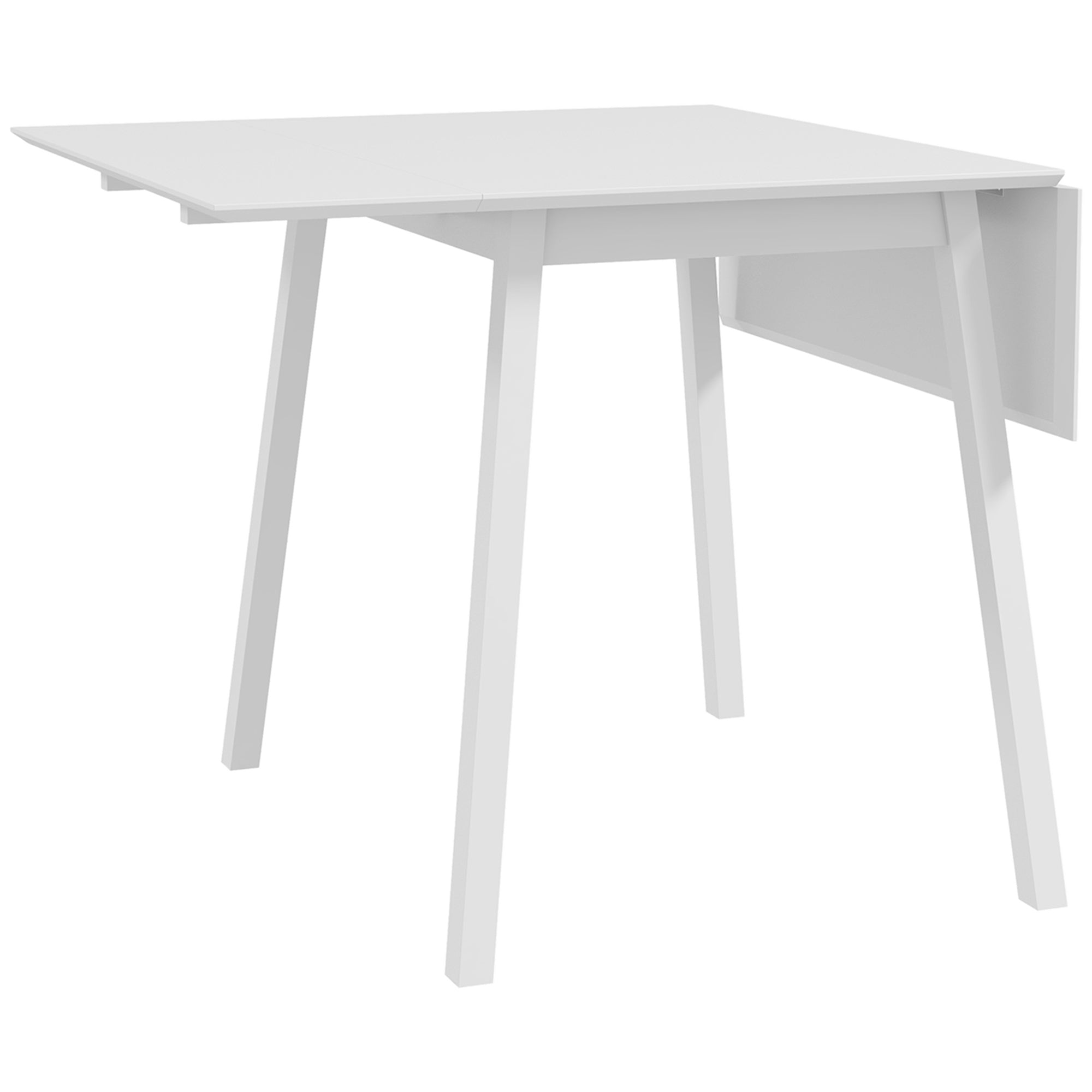 Folding Dining Table Kitchen Table for 2-4 Persons Dining Table Foldable in Country Style for Small Spaces, Kitchen, Dining Room 110 x 86 x 75 cm, White