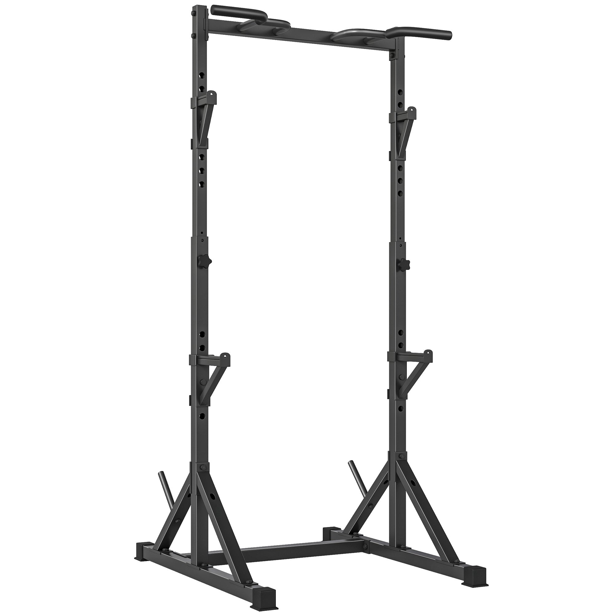 SPORTNOW 2-Level Barbell Rack – Steel Squat Rack with Plate Storage, Up to 200 kg Load