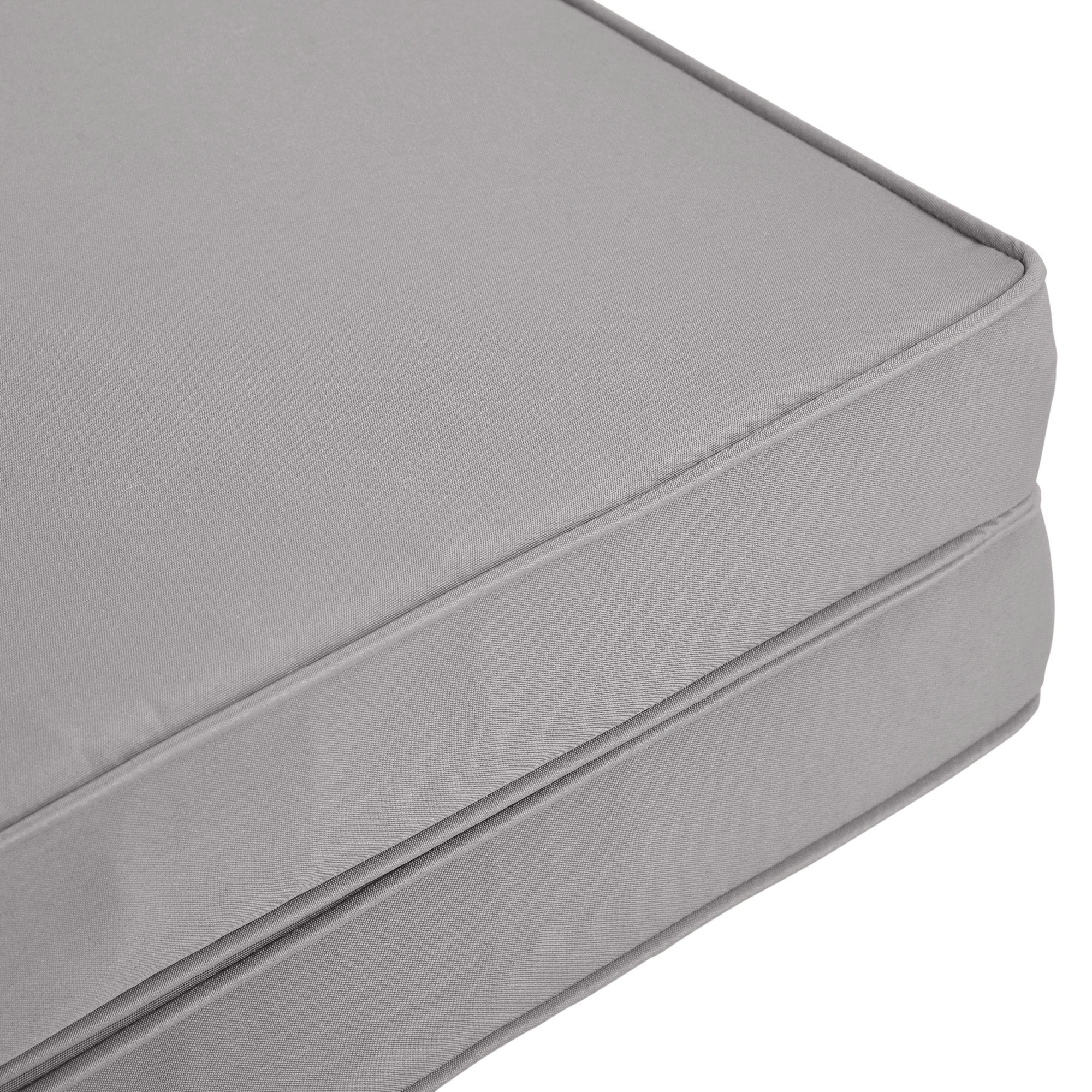 Set of 2 chair cushions removable seat cushions high comfort padded cushions foam polyester fabric light gray