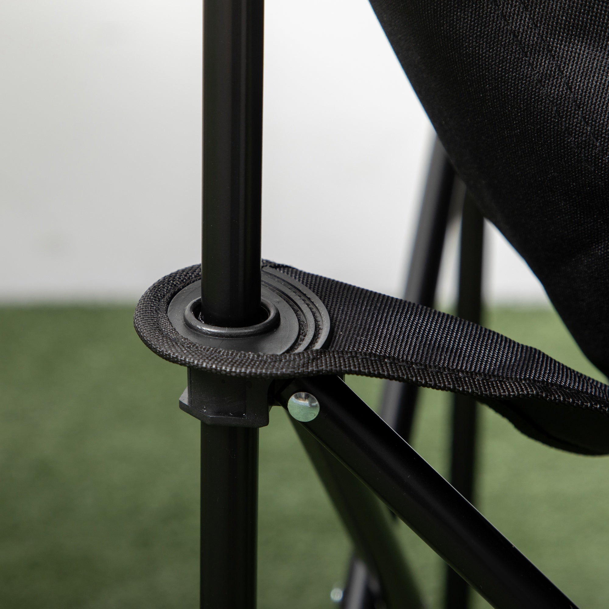 Camping Chair Foldable Garden Chair with Side Pocket, Steel Legs, Folding Chair with Carry Bag for Pool, Beach, Oxford, Black